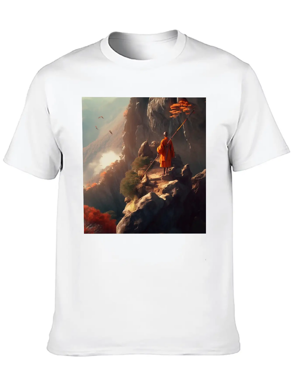 Meditating Monk Stylish Everyday T-Shirt – Unisex Basic Cotton Tee