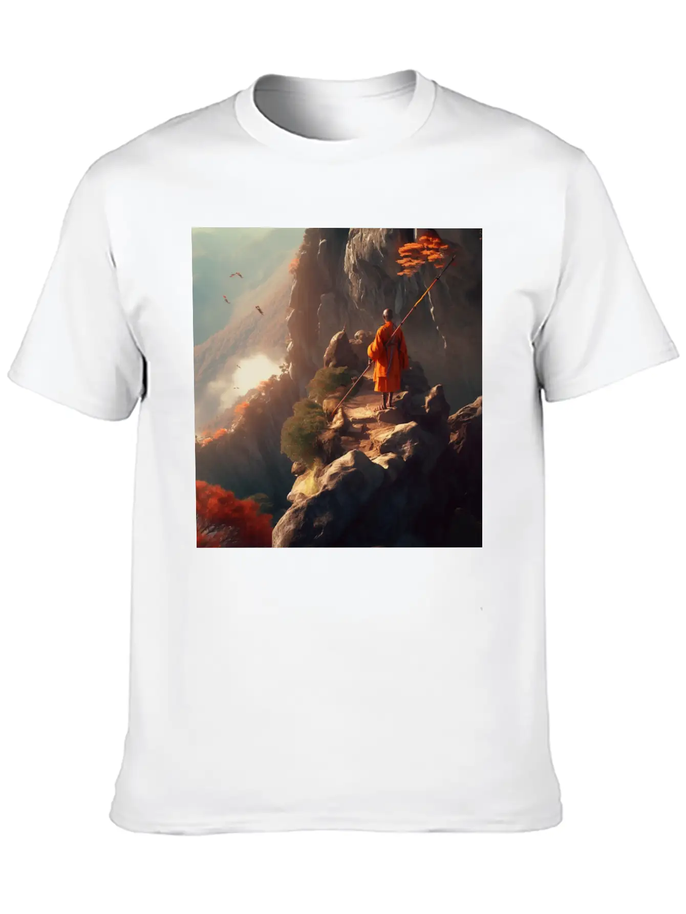Meditating Monk Stylish Everyday T-Shirt – Unisex Basic Cotton Tee