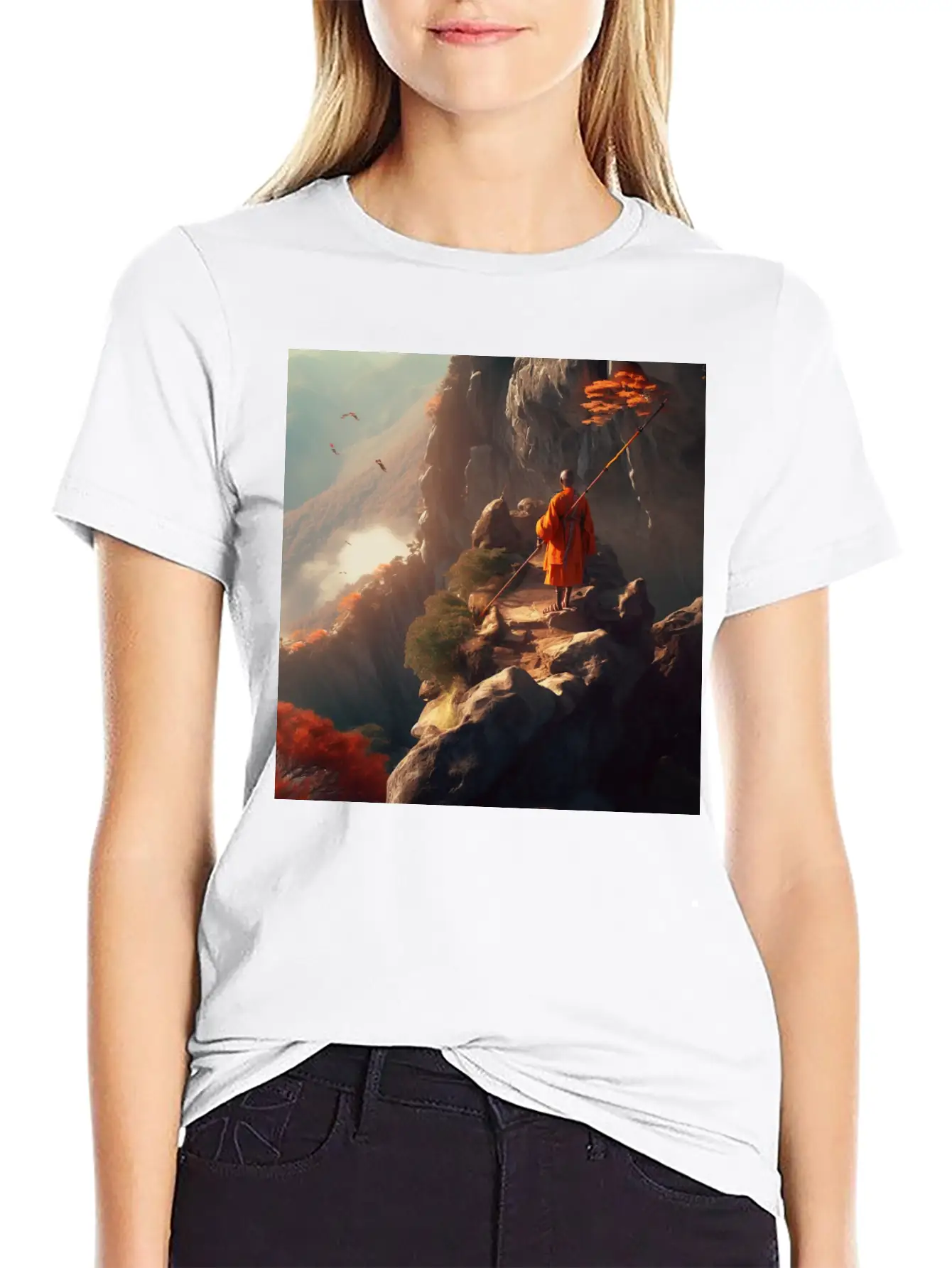 Meditating Monk Stylish Everyday T-Shirt – Unisex Basic Cotton Tee
