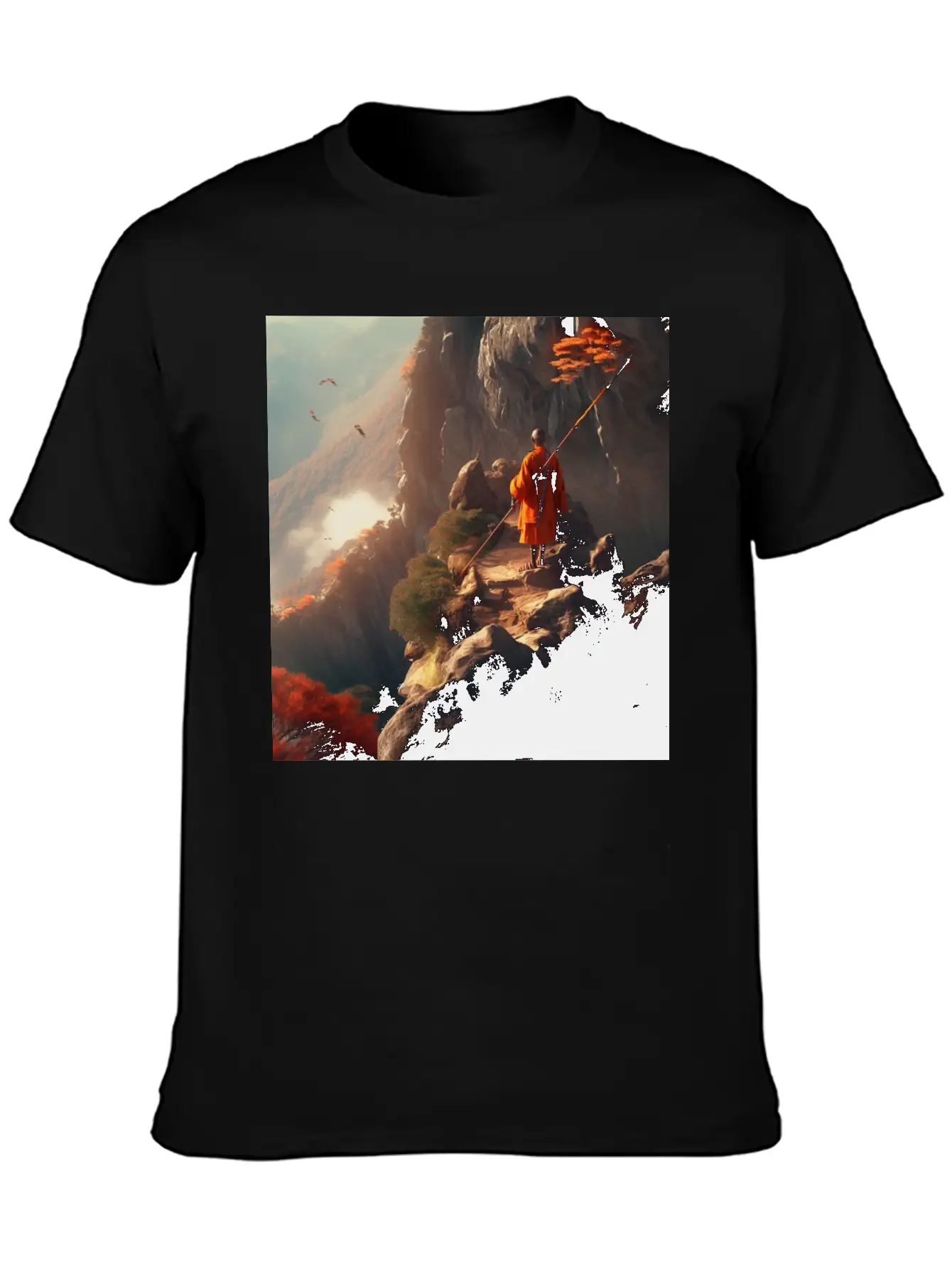 Meditating Monk Stylish Everyday T-Shirt – Unisex Basic Cotton Tee
