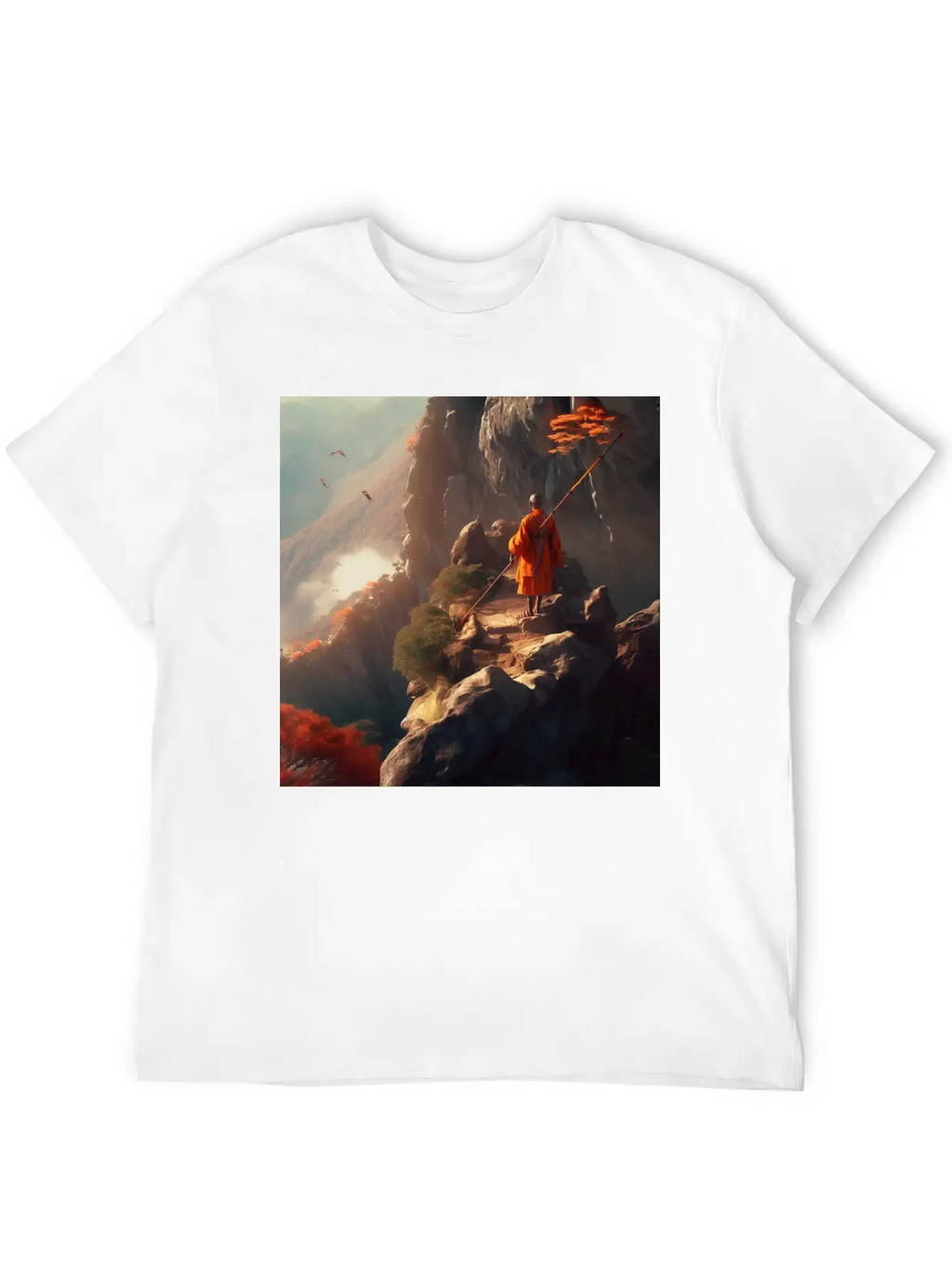 Meditating Monk Stylish Everyday T-Shirt – Unisex Basic Cotton Tee