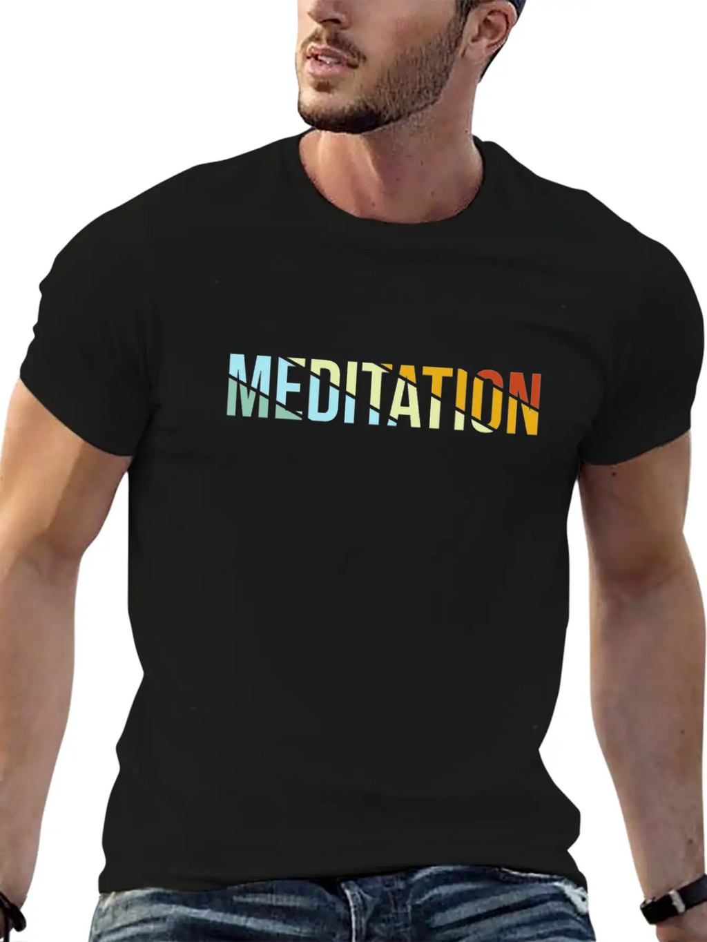 Meditation Retro Breathable Soft Cotton T-Shirt – Timeless Casual Look