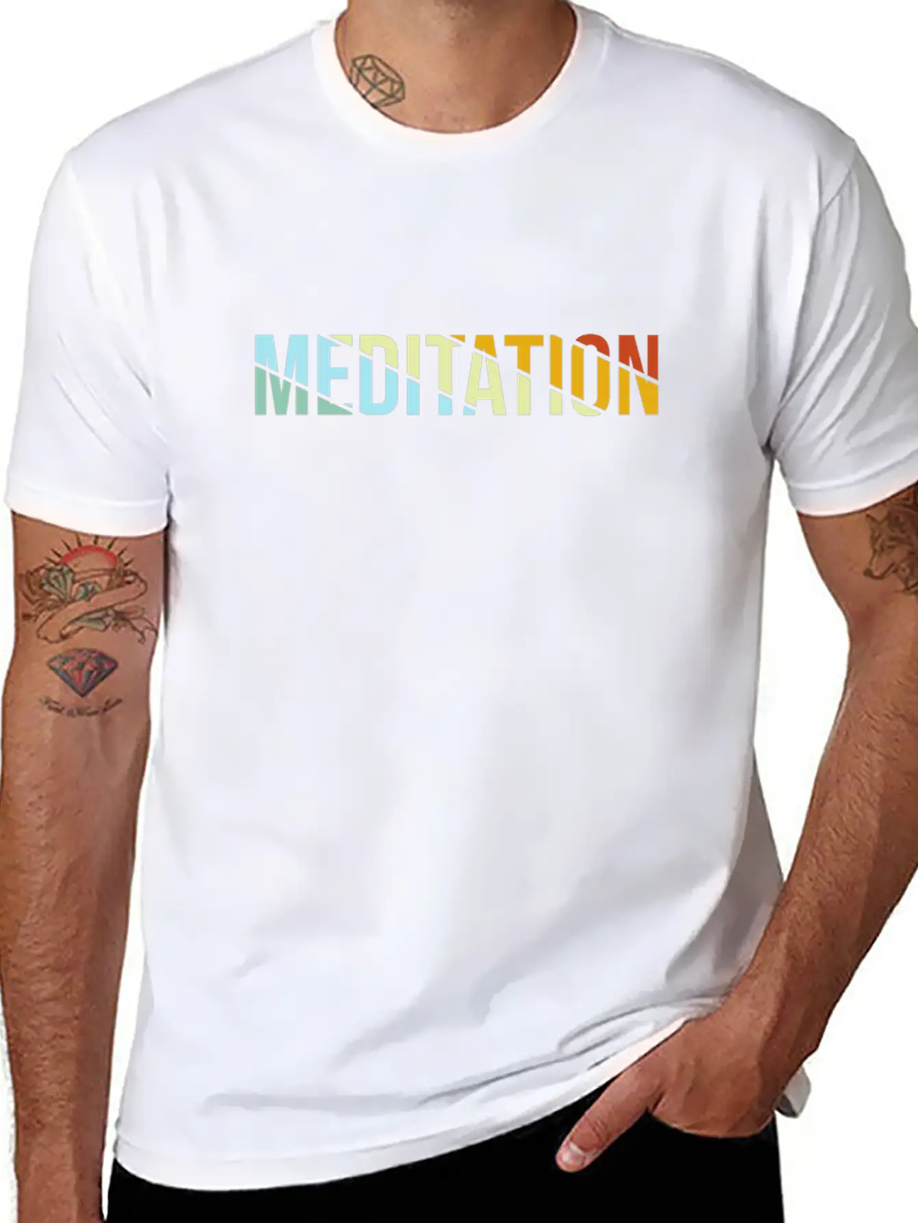 Meditation Retro Breathable Soft Cotton T-Shirt – Timeless Casual Look