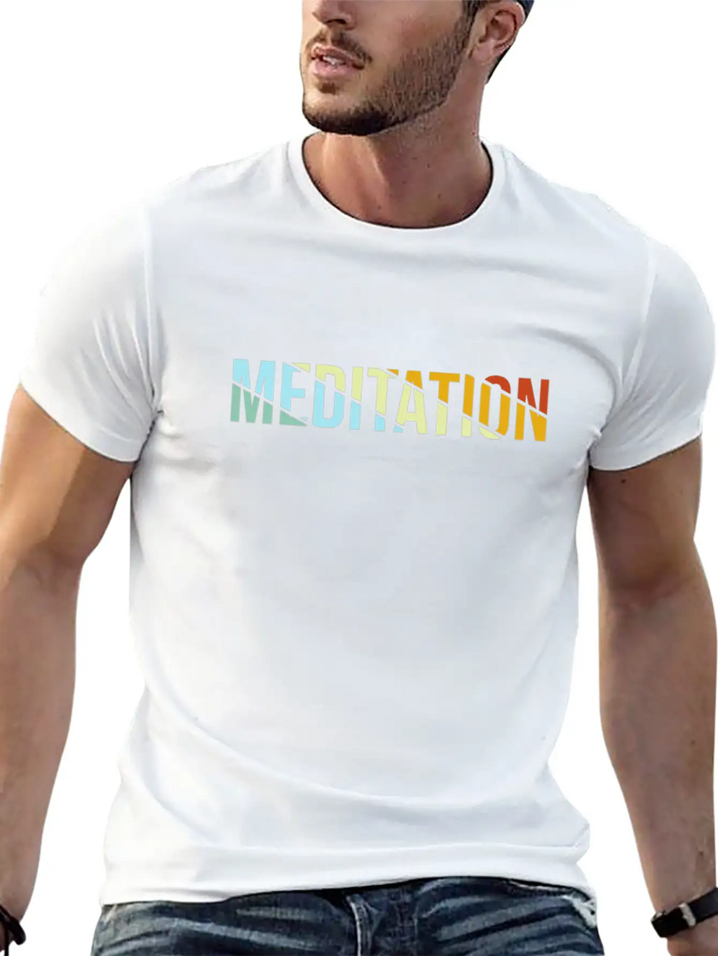 Meditation Retro Breathable Soft Cotton T-Shirt – Timeless Casual Look