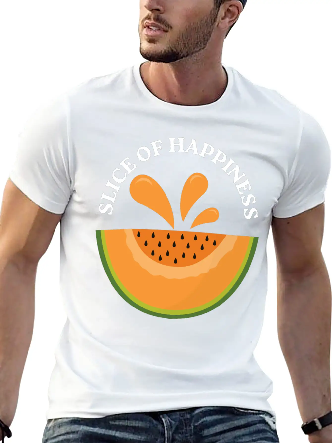 Melon Slice Of Happiness Classic Cotton Tee – Unisex Comfort For Any Season