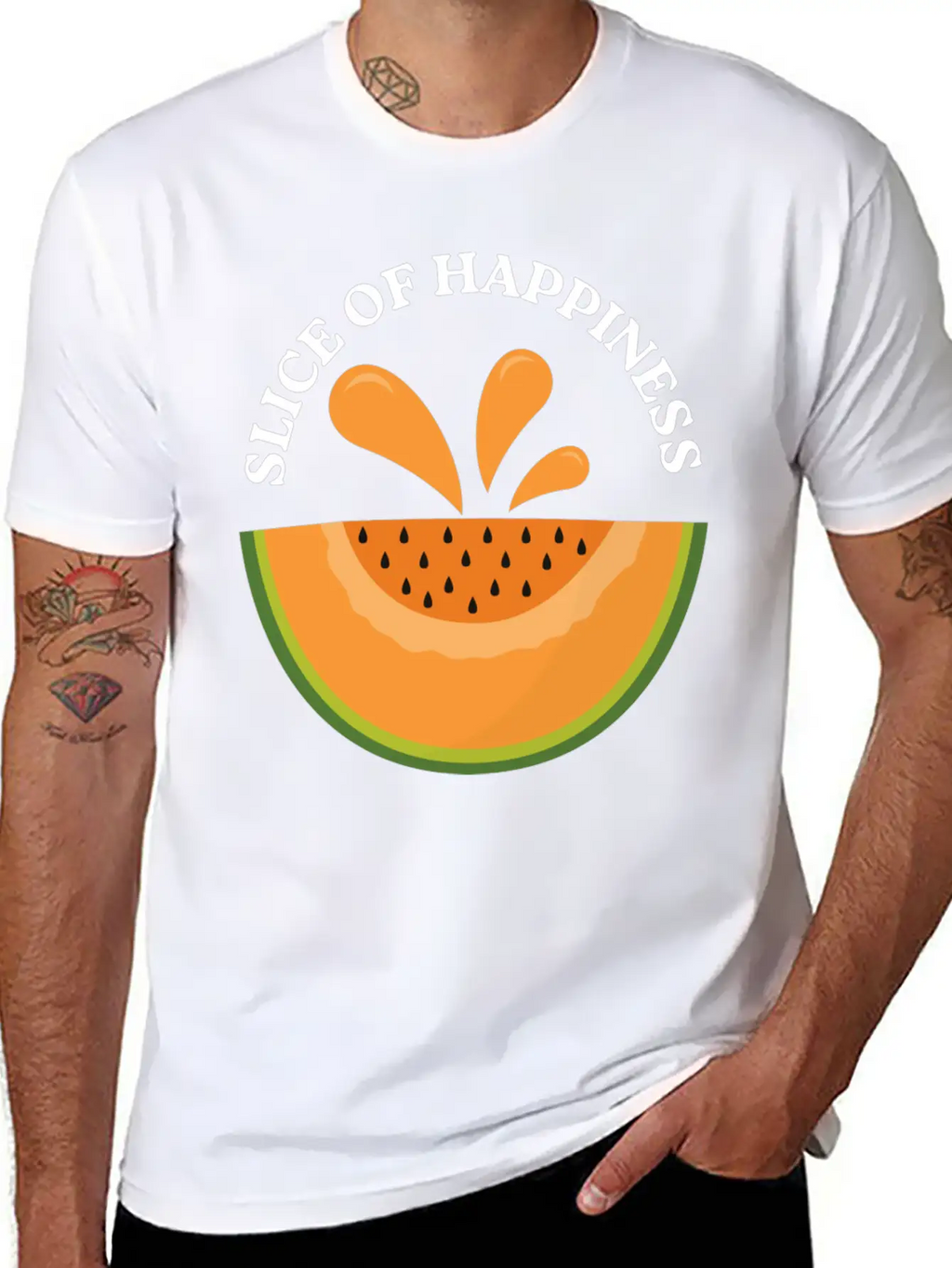 Melon Slice Of Happiness Classic Cotton Tee – Unisex Comfort For Any Season