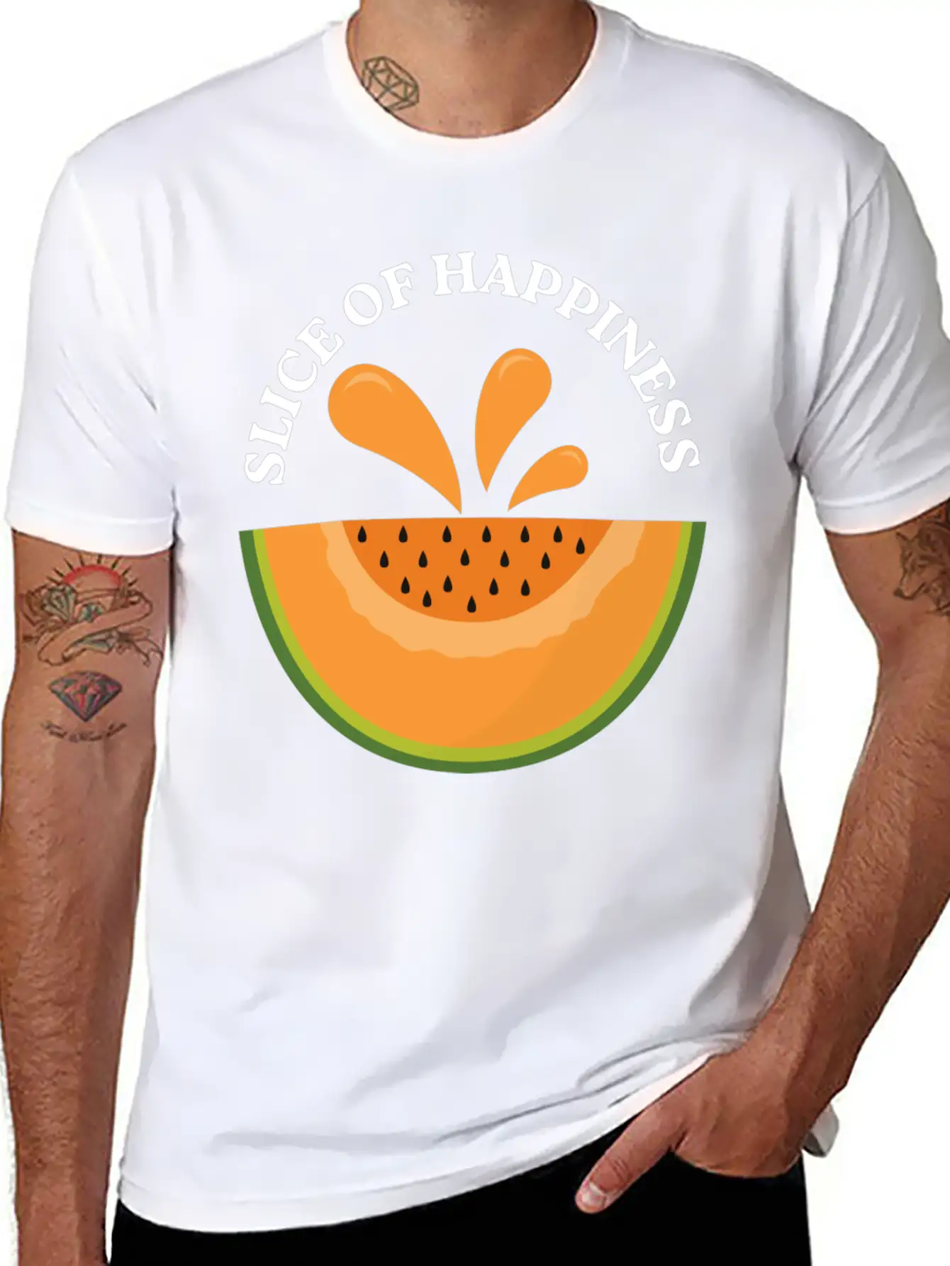 Melon Slice Of Happiness Classic Cotton Tee – Unisex Comfort For Any Season