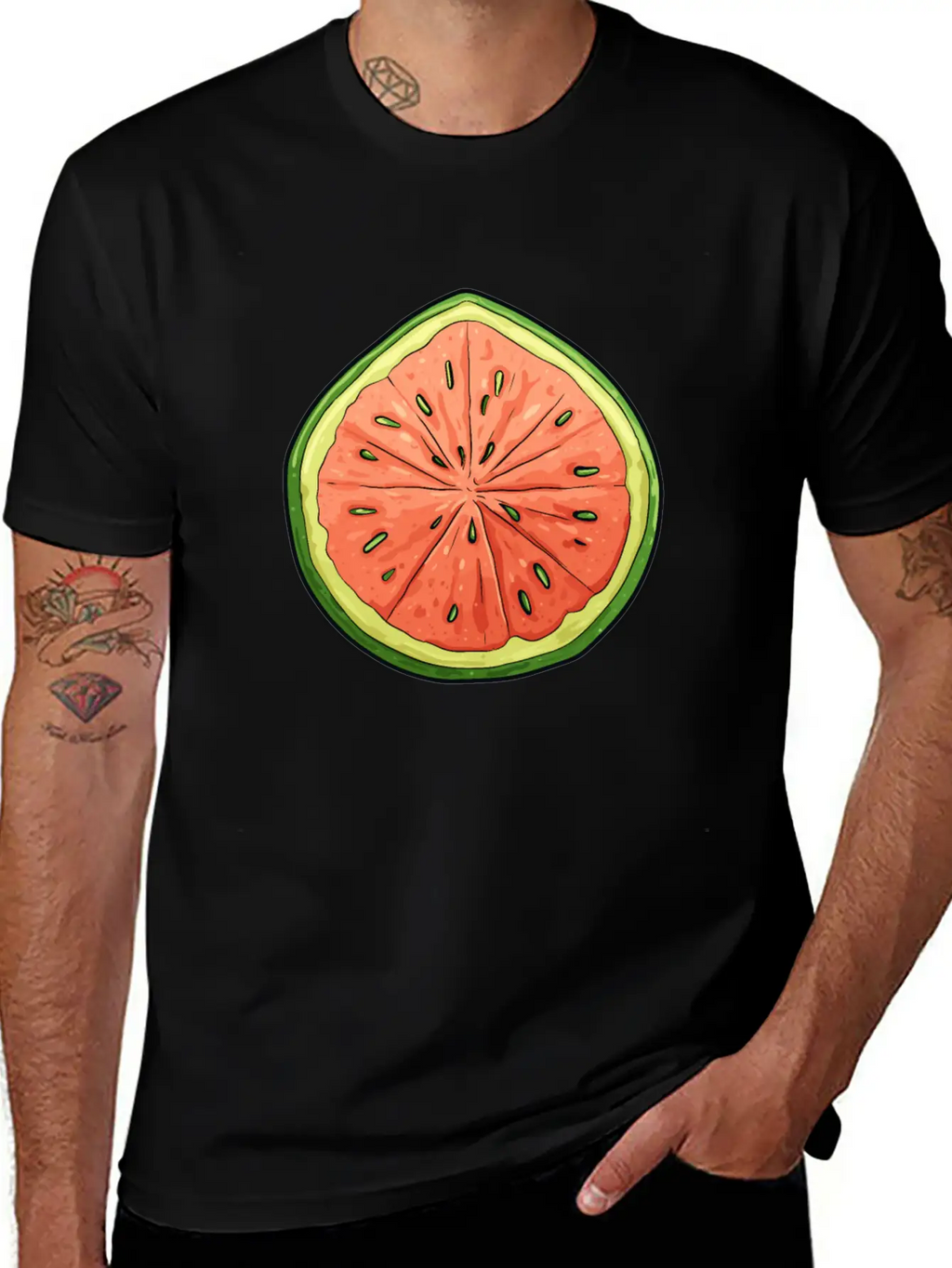 Melon Slice - Vibrant Oasis Classic Cotton Tee – Unisex Comfort For Any Season