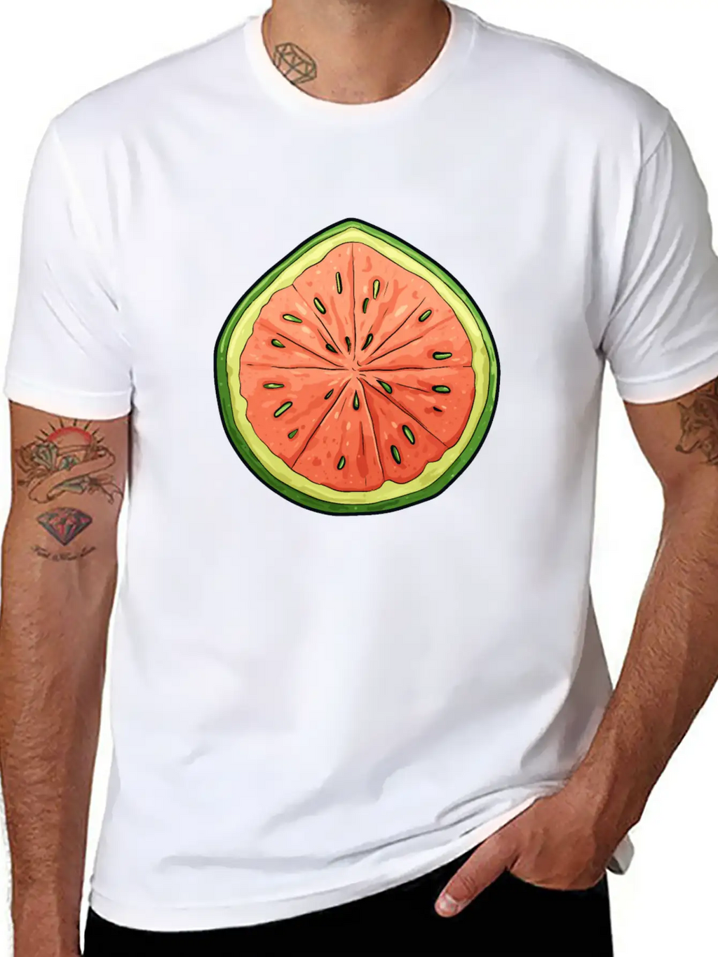 Melon Slice - Vibrant Oasis Classic Cotton Tee – Unisex Comfort For Any Season
