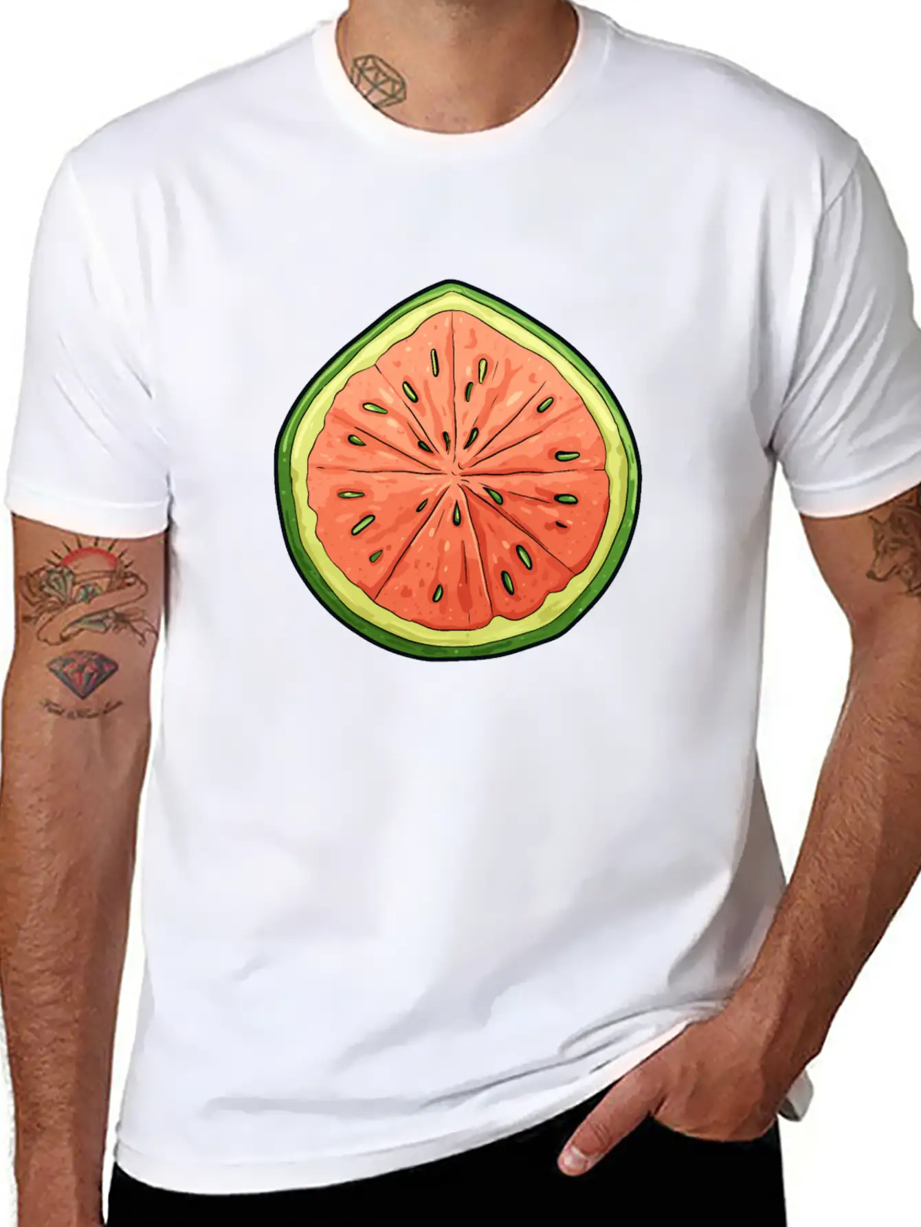 Melon Slice - Vibrant Oasis Classic Cotton Tee – Unisex Comfort For Any Season