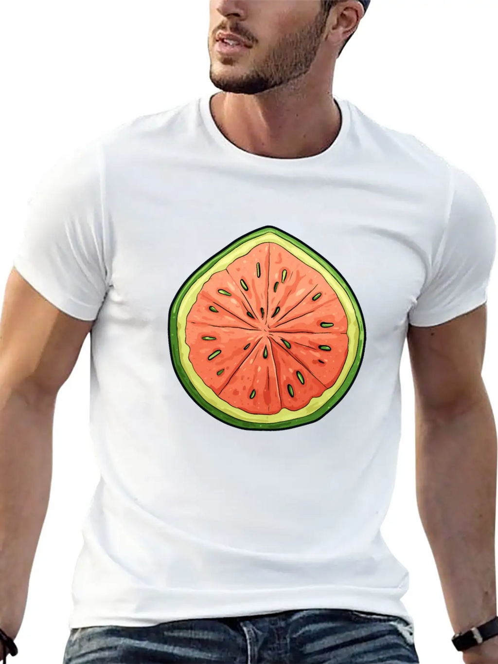 Melon Slice - Vibrant Oasis Classic Cotton Tee – Unisex Comfort For Any Season