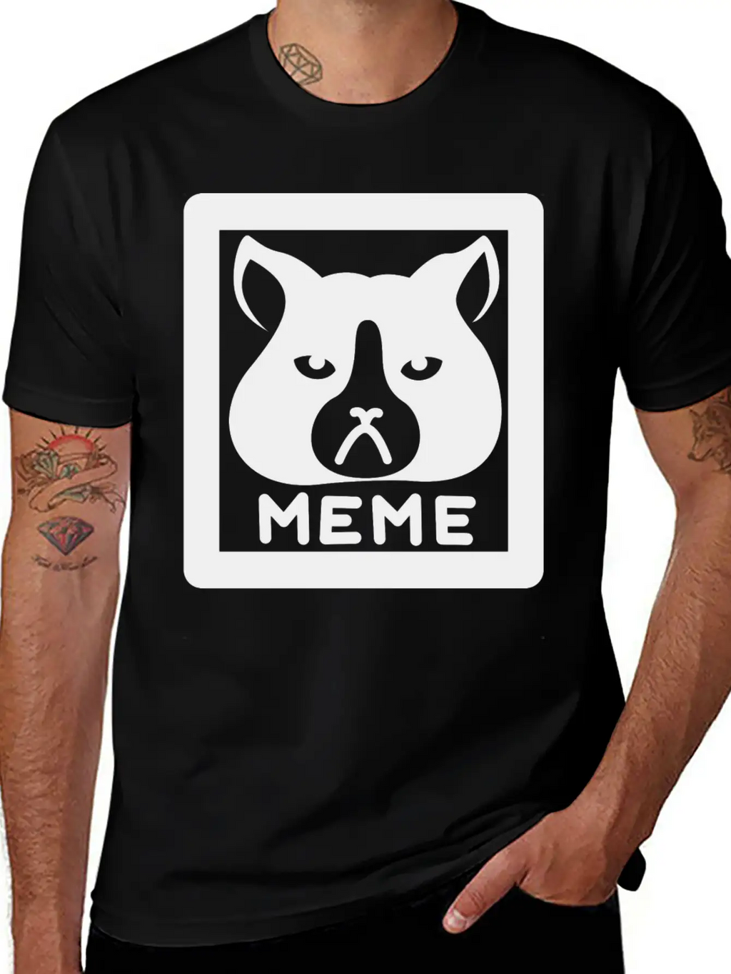 Meme Cat Breathable Graphic T-Shirt – Perfect For Casual Days