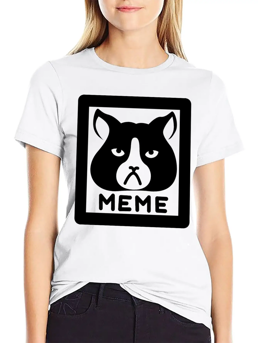 Meme Cat Breathable Graphic T-Shirt – Perfect For Casual Days
