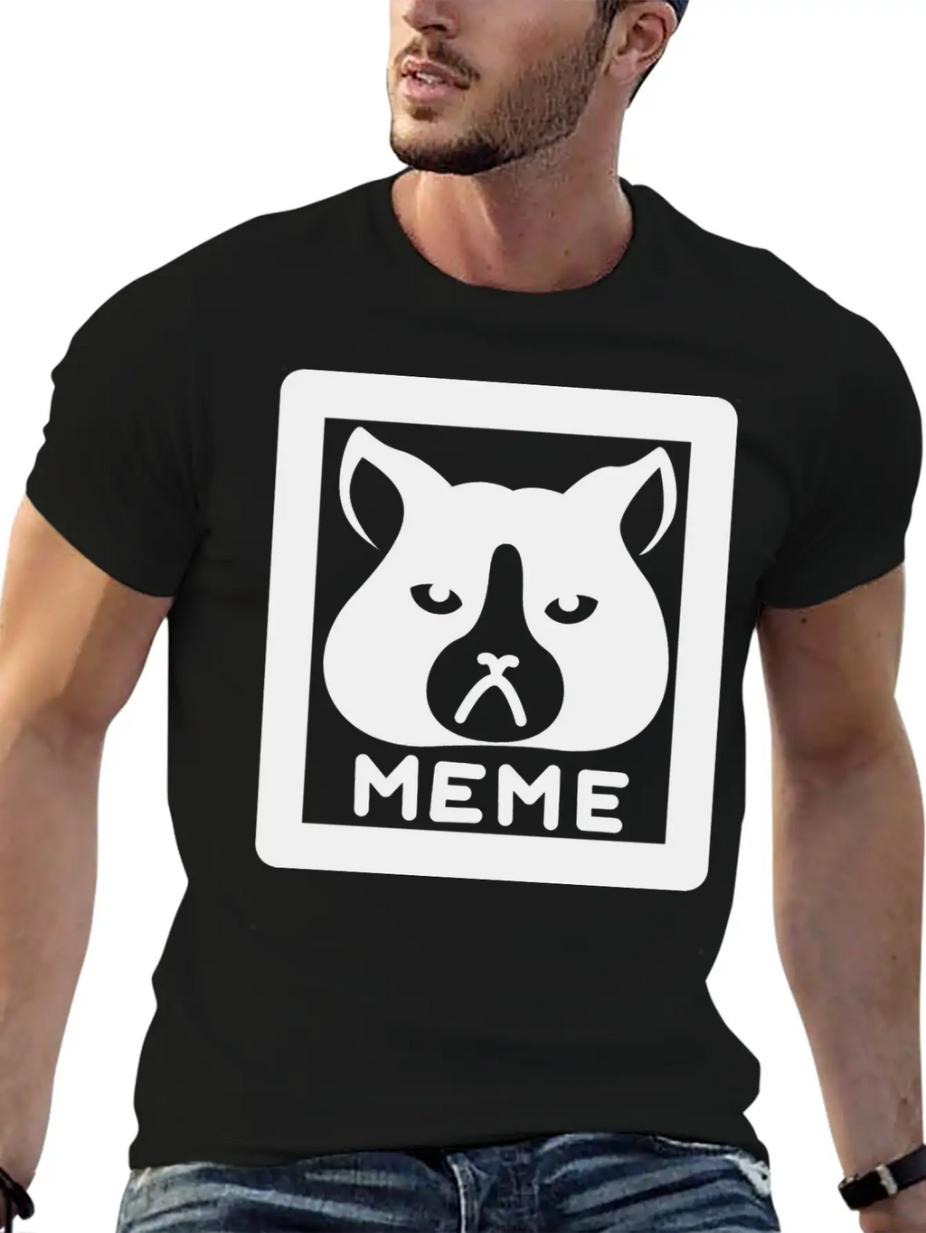Meme Cat Breathable Graphic T-Shirt – Perfect For Casual Days