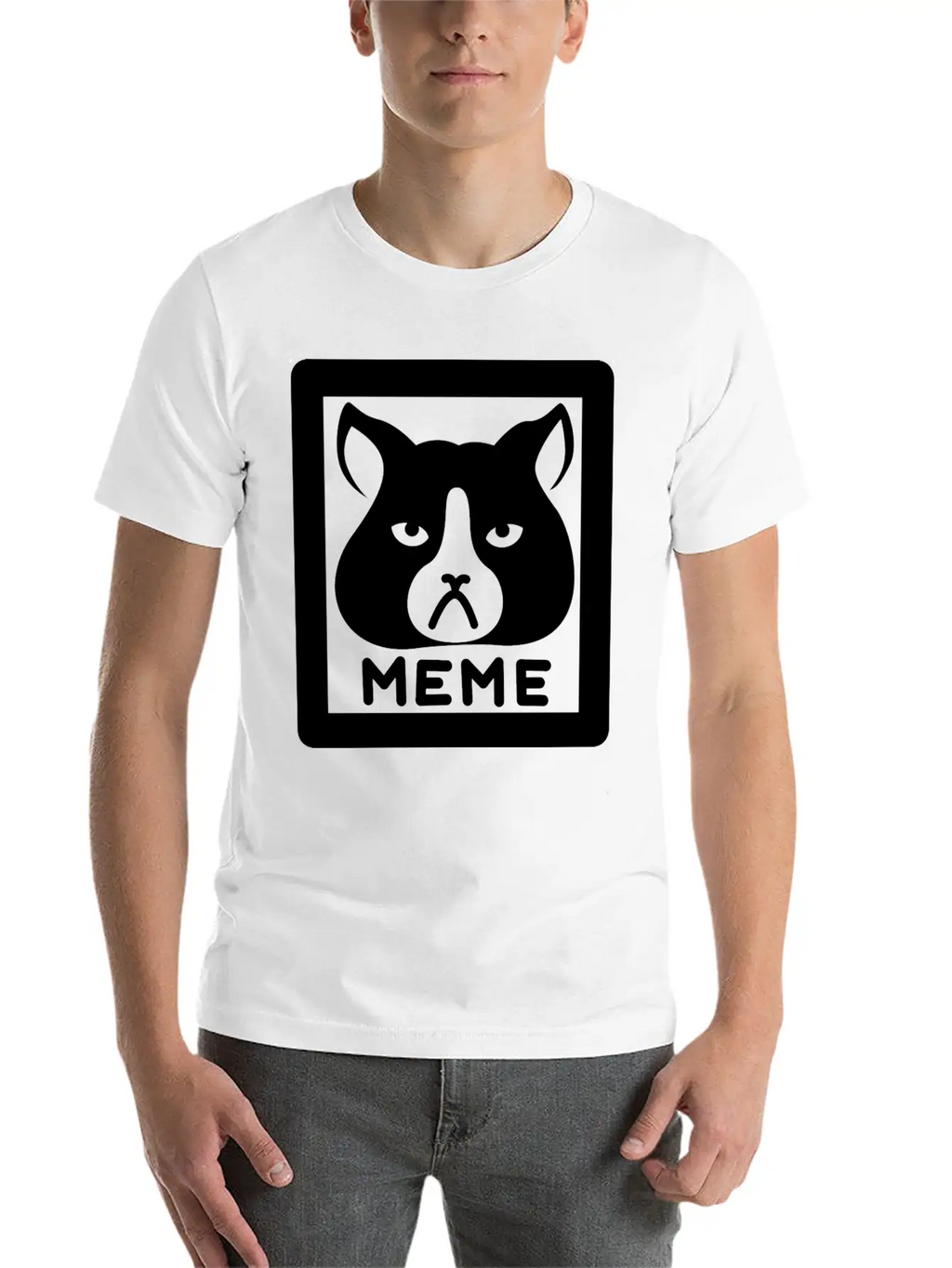 Meme Cat Breathable Graphic T-Shirt – Perfect For Casual Days