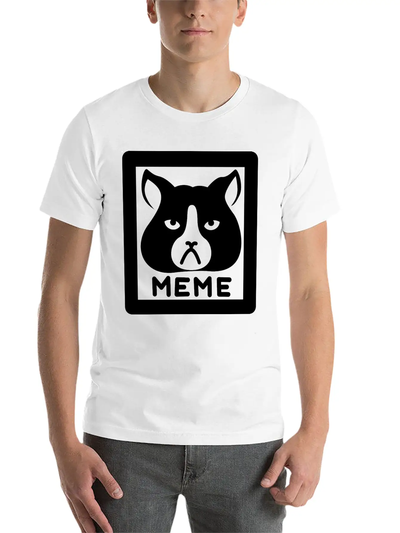 Meme Cat Breathable Graphic T-Shirt – Perfect For Casual Days