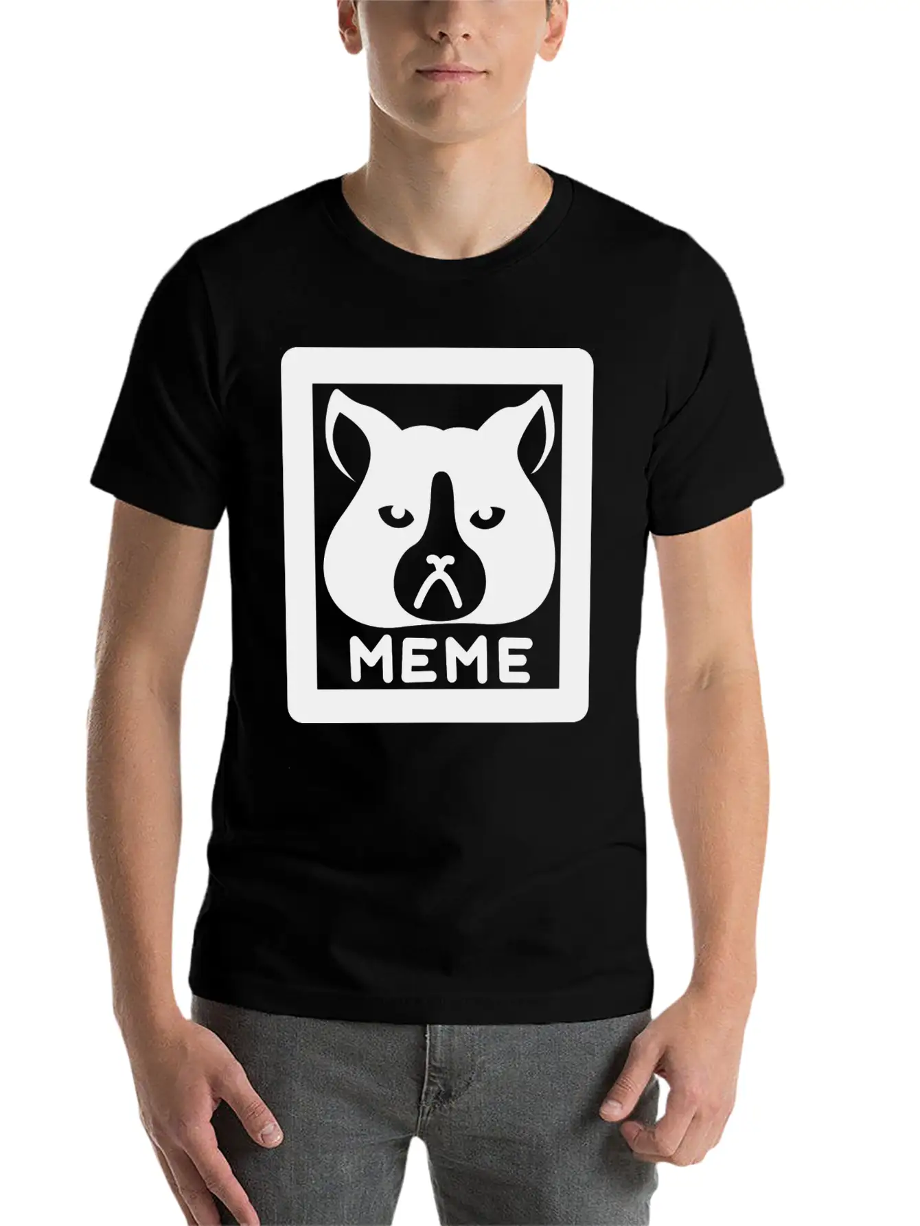 Meme Cat Breathable Graphic T-Shirt – Perfect For Casual Days