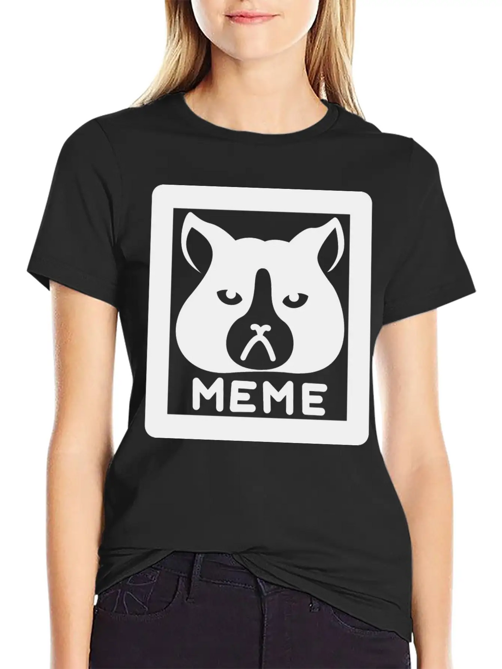 Meme Cat Breathable Graphic T-Shirt – Perfect For Casual Days