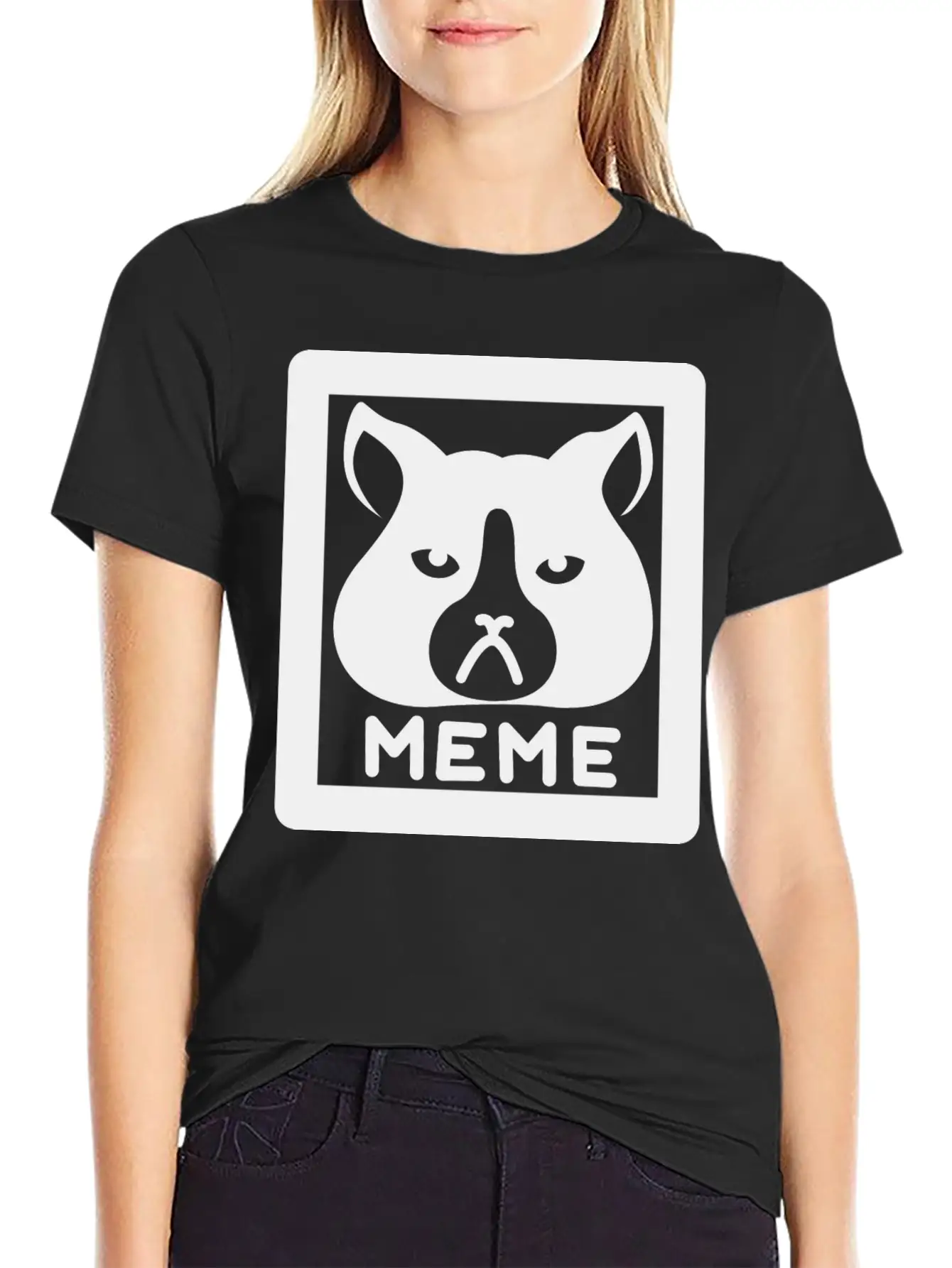 Meme Cat Breathable Graphic T-Shirt – Perfect For Casual Days