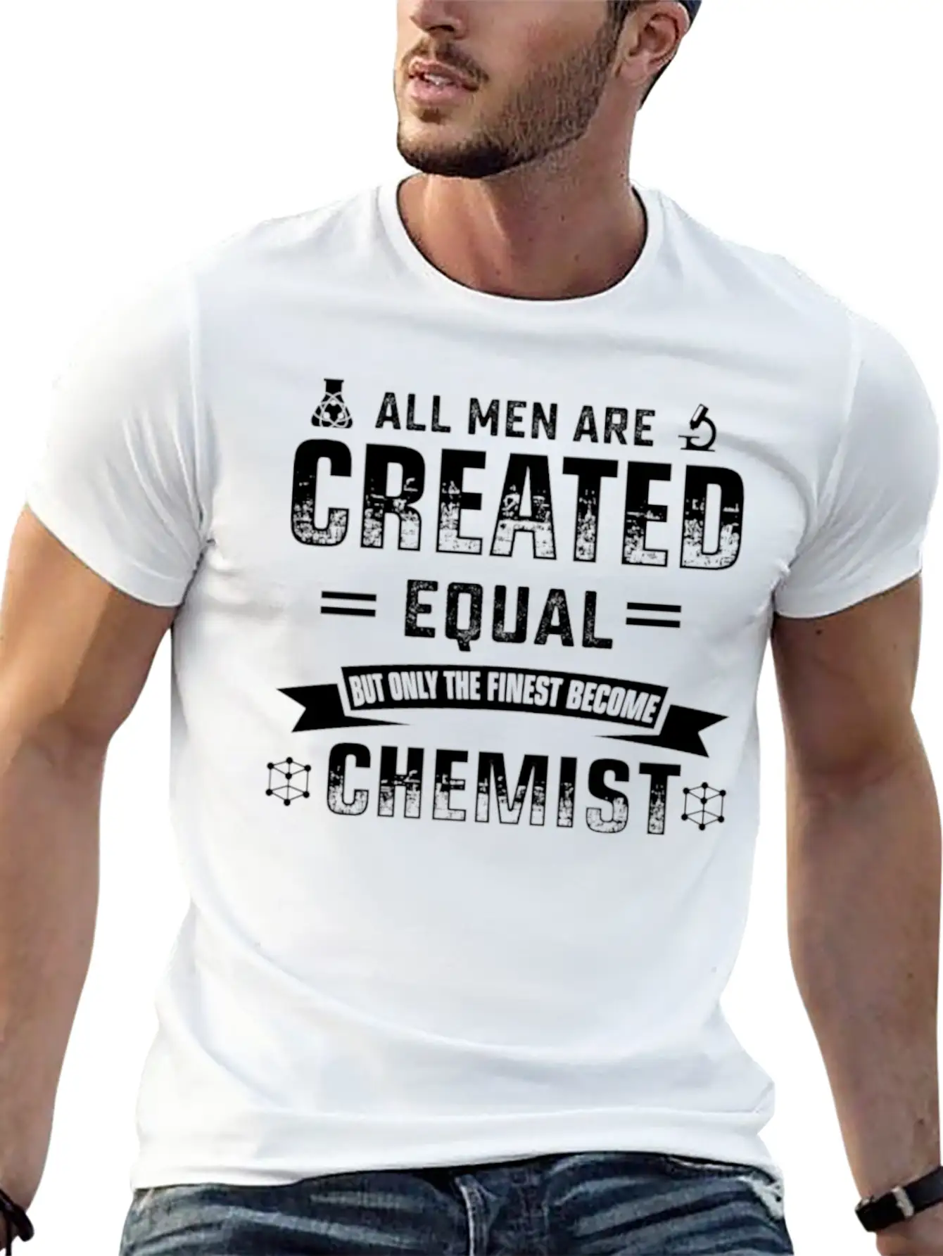 Men Are Created Equal Chemist Tshirt Timeless Short Sleeve Tee – Comfy And Minimalist Design