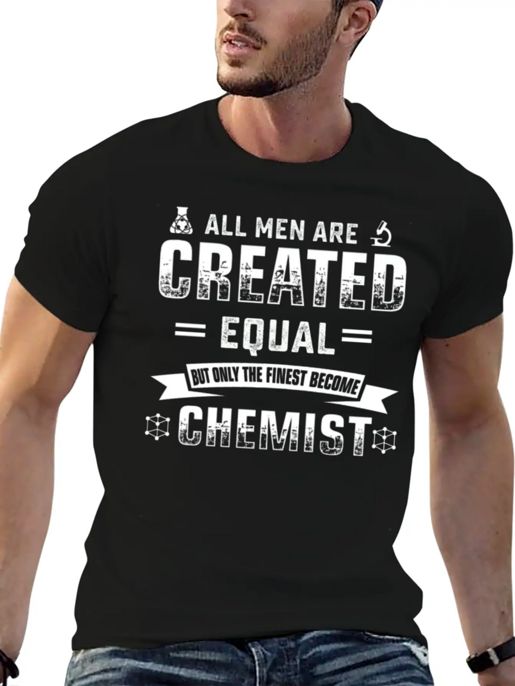 Men Are Created Equal Chemist Tshirt Timeless Short Sleeve Tee – Comfy And Minimalist Design