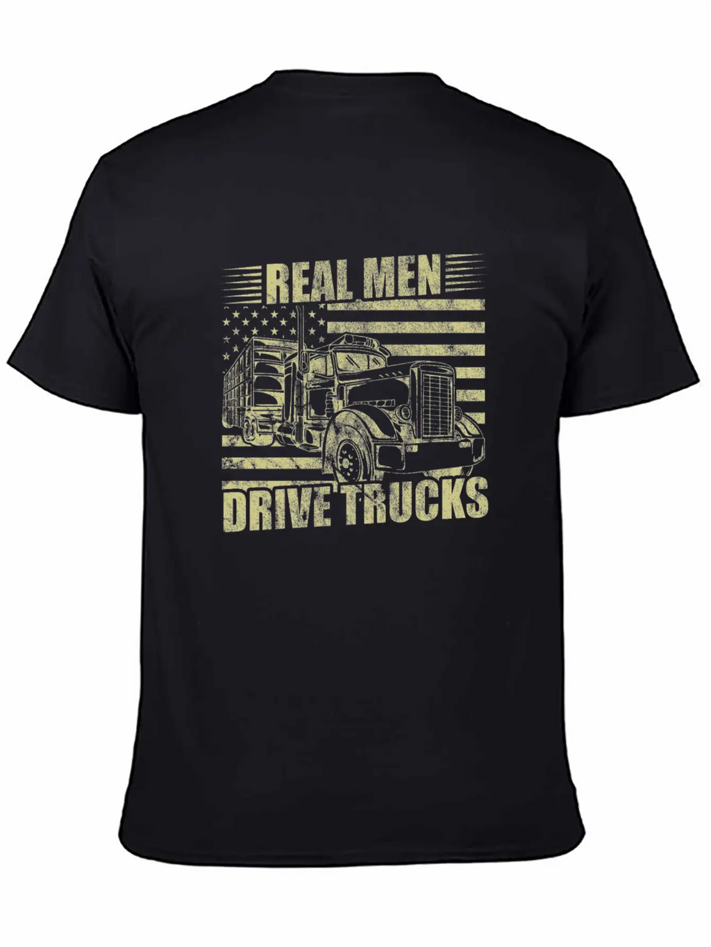 Men Truck Driver Real Men Drive Trucks American Breathable Soft Cotton T-Shirt – Timeless Casual Look