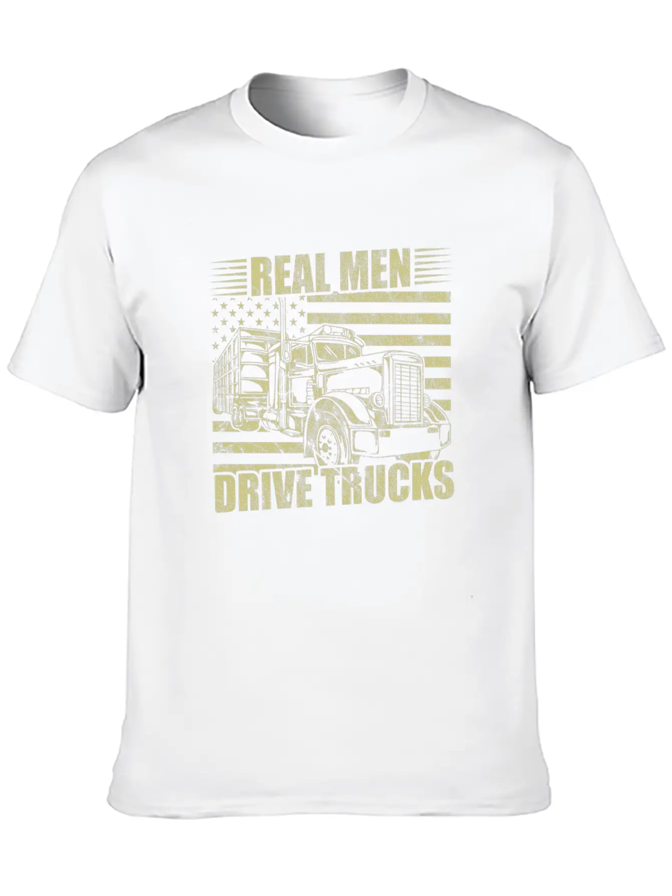 Men Truck Driver Real Men Drive Trucks American Breathable Soft Cotton T-Shirt – Timeless Casual Look