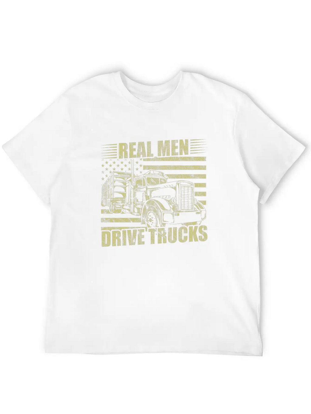 Men Truck Driver Real Men Drive Trucks American Breathable Soft Cotton T-Shirt – Timeless Casual Look
