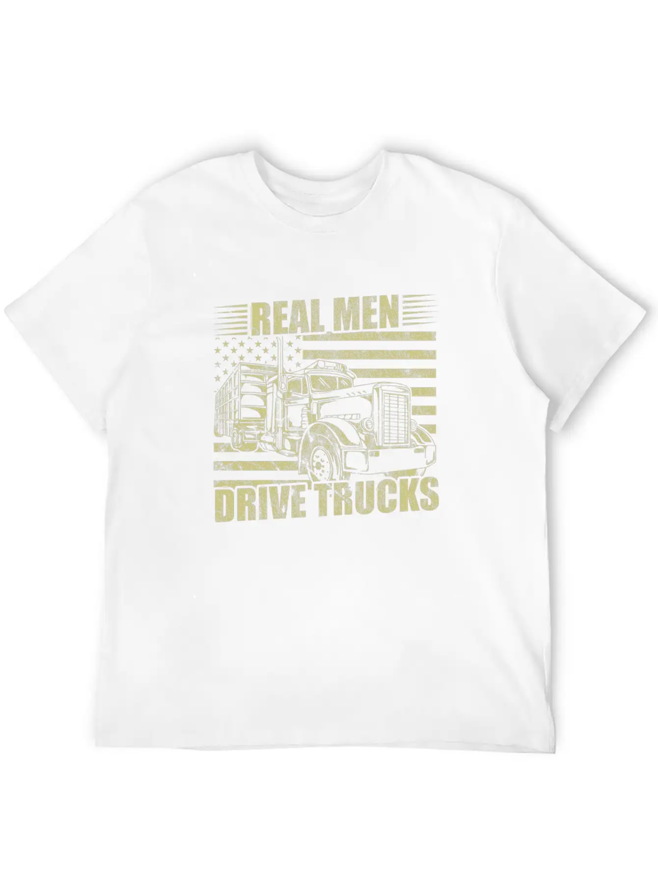 Men Truck Driver Real Men Drive Trucks American Breathable Soft Cotton T-Shirt – Timeless Casual Look