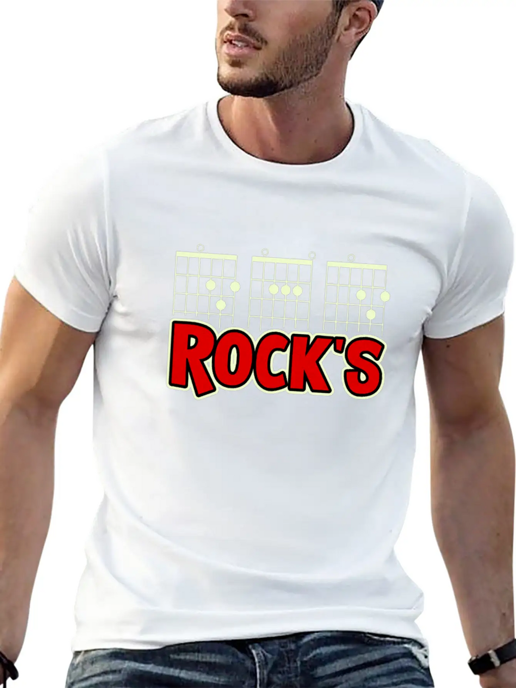 Mens Guitarist Birthday Guitar Chords "DAD Rock's" Basic Graphic T-Shirt – Daily Comfort In Soft Cotton