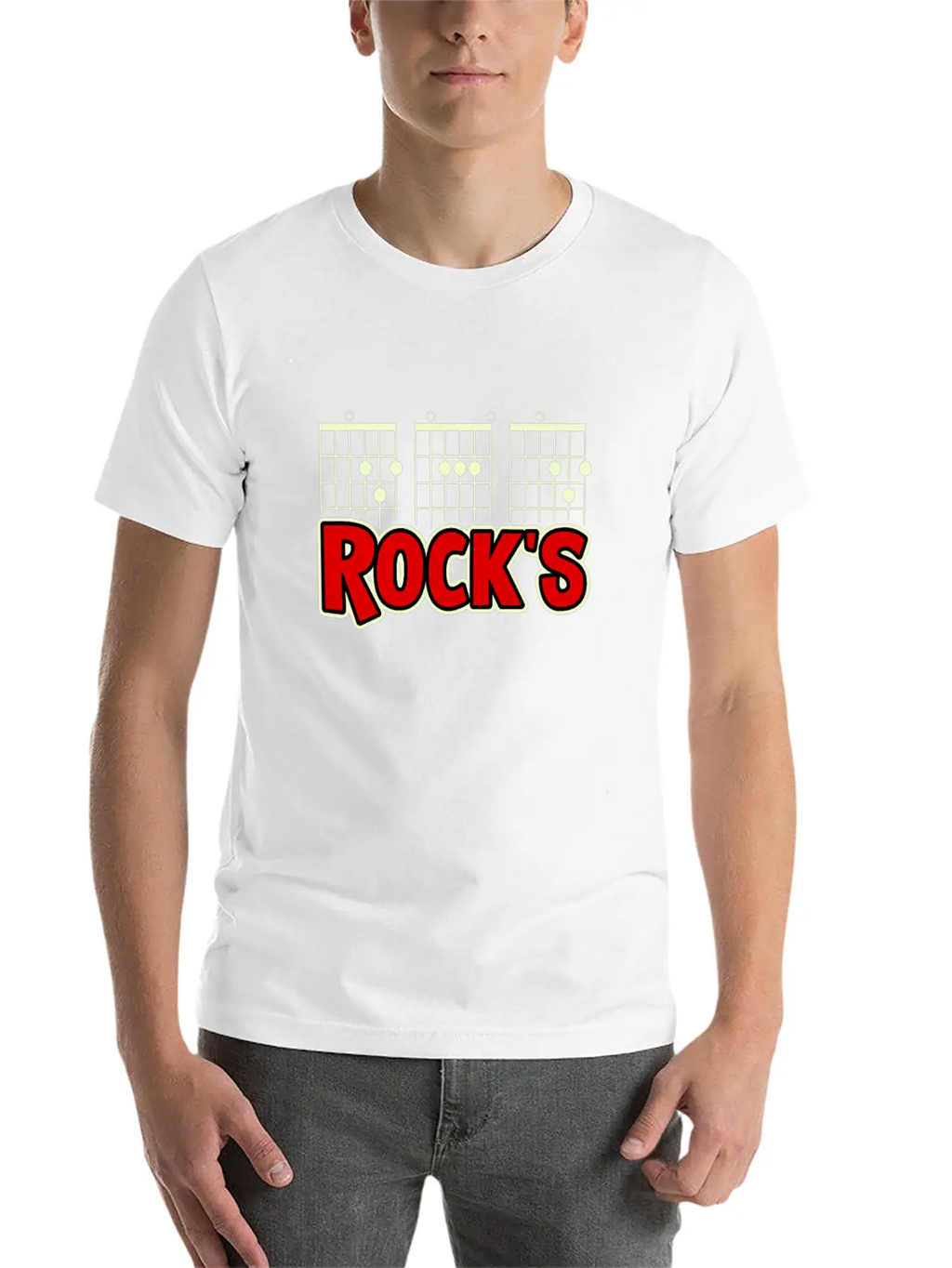 Mens Guitarist Birthday Guitar Chords "DAD Rock's" Basic Graphic T-Shirt – Daily Comfort In Soft Cotton