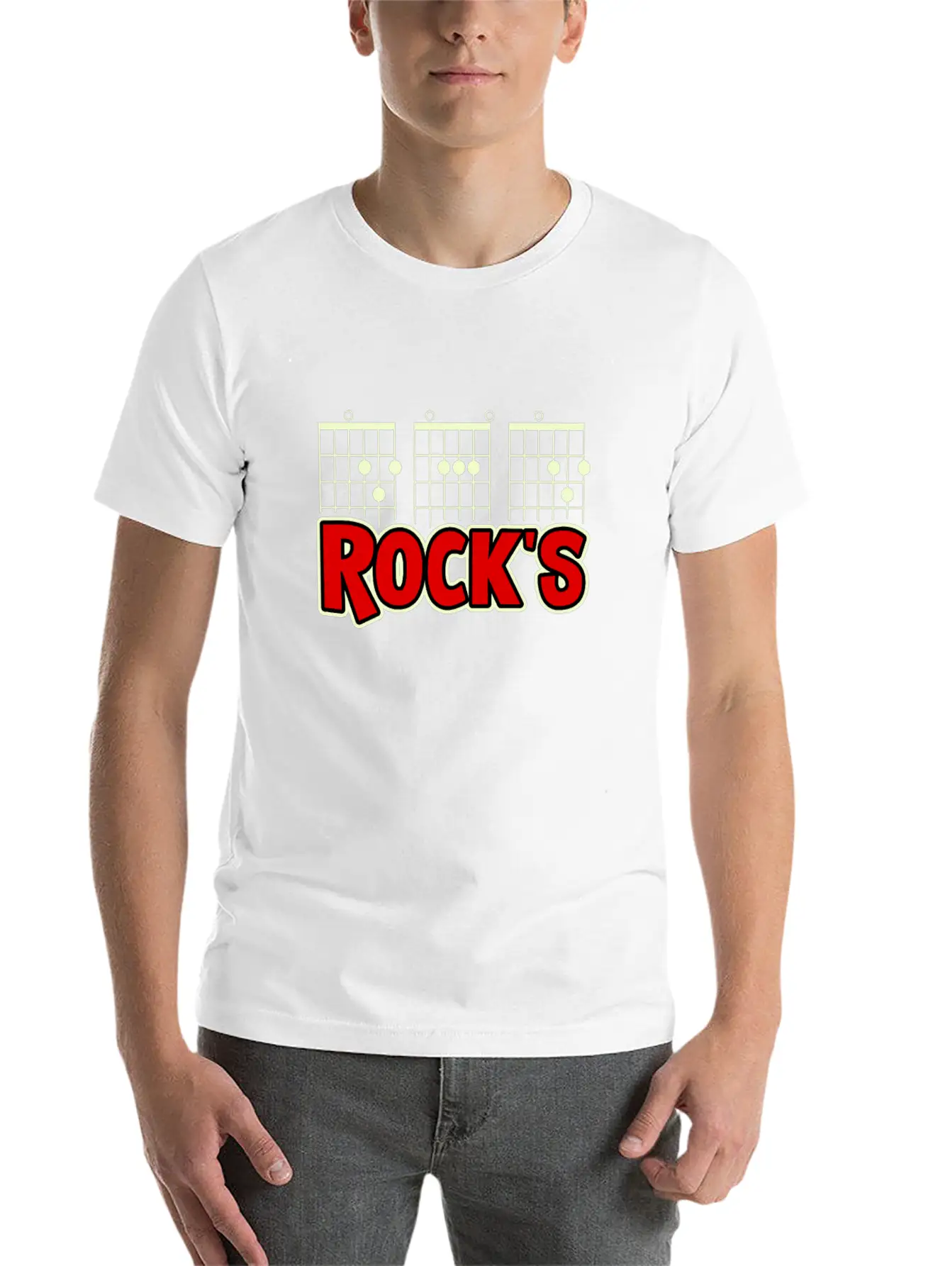 Mens Guitarist Birthday Guitar Chords "DAD Rock's" Basic Graphic T-Shirt – Daily Comfort In Soft Cotton