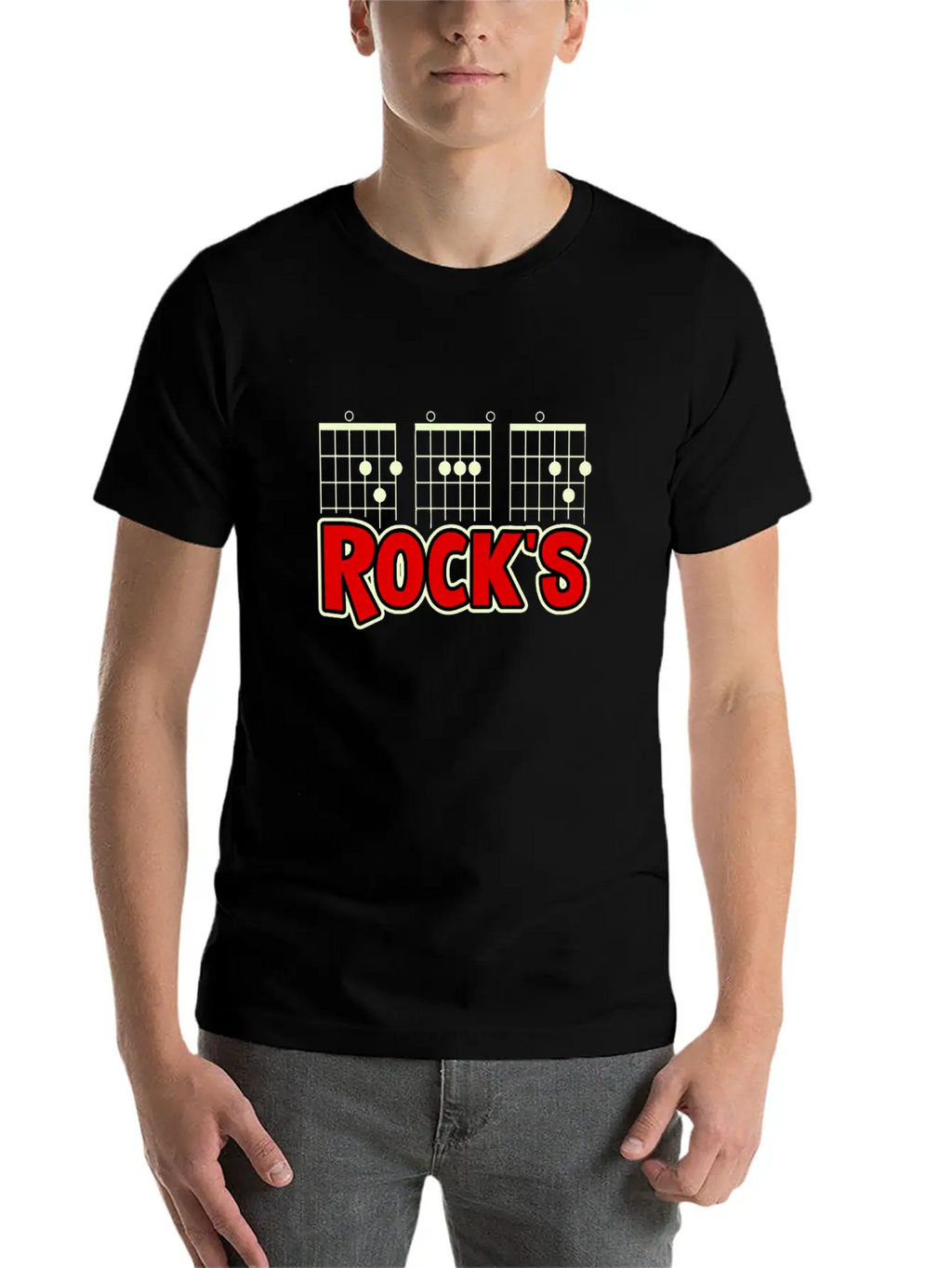 Mens Guitarist Birthday Guitar Chords "DAD Rock's" Basic Graphic T-Shirt – Daily Comfort In Soft Cotton