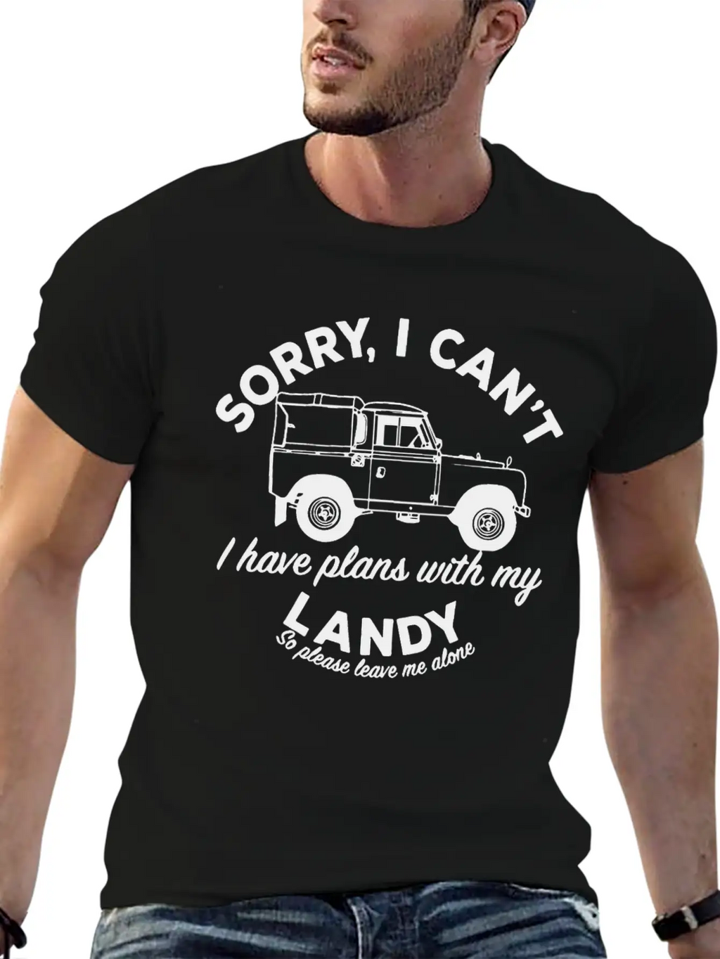 Mens Sorry I Can't Plans With My Landy Breathable Graphic T-Shirt – Perfect For Casual Days