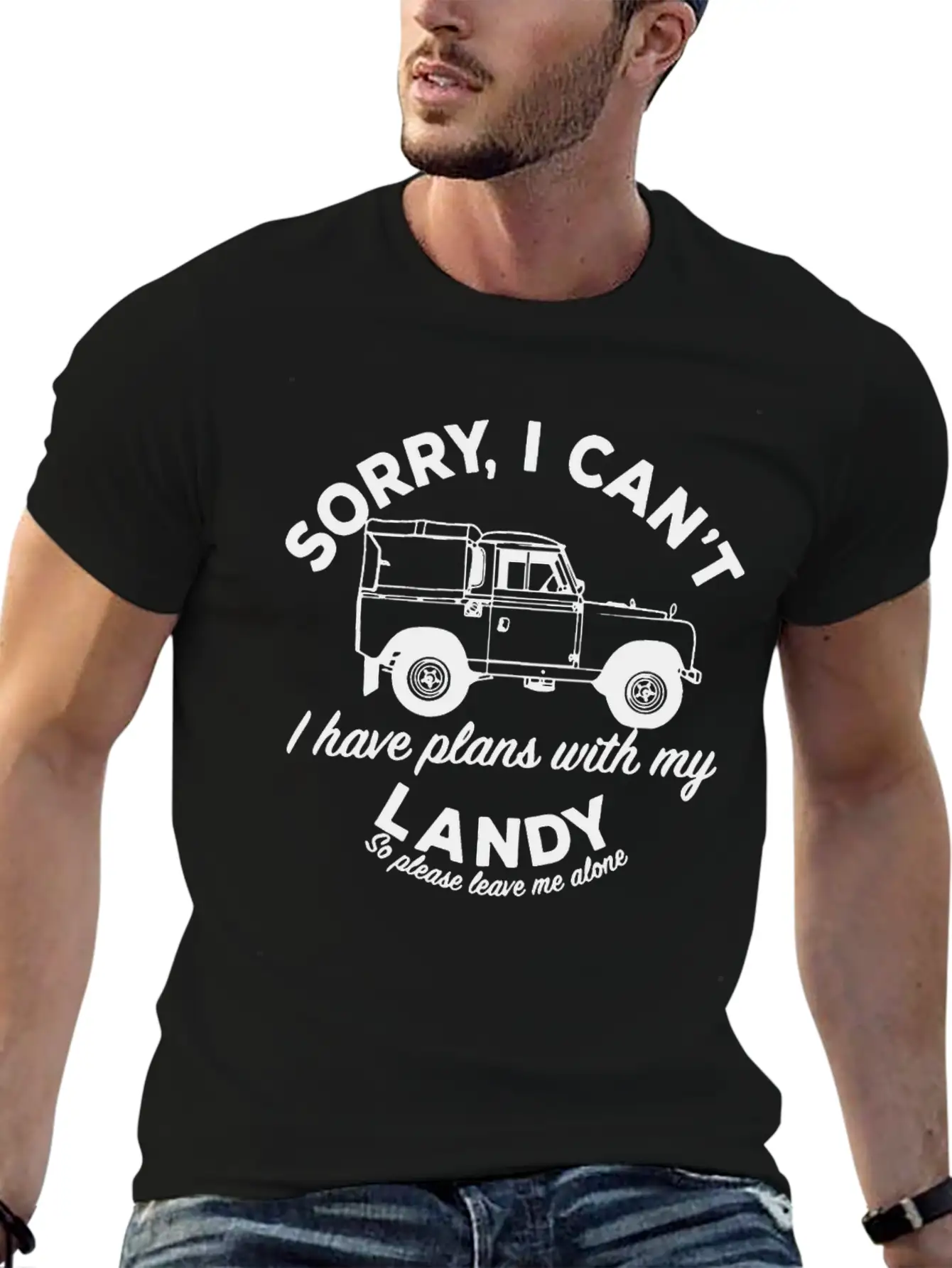 Mens Sorry I Can't Plans With My Landy Breathable Graphic T-Shirt – Perfect For Casual Days