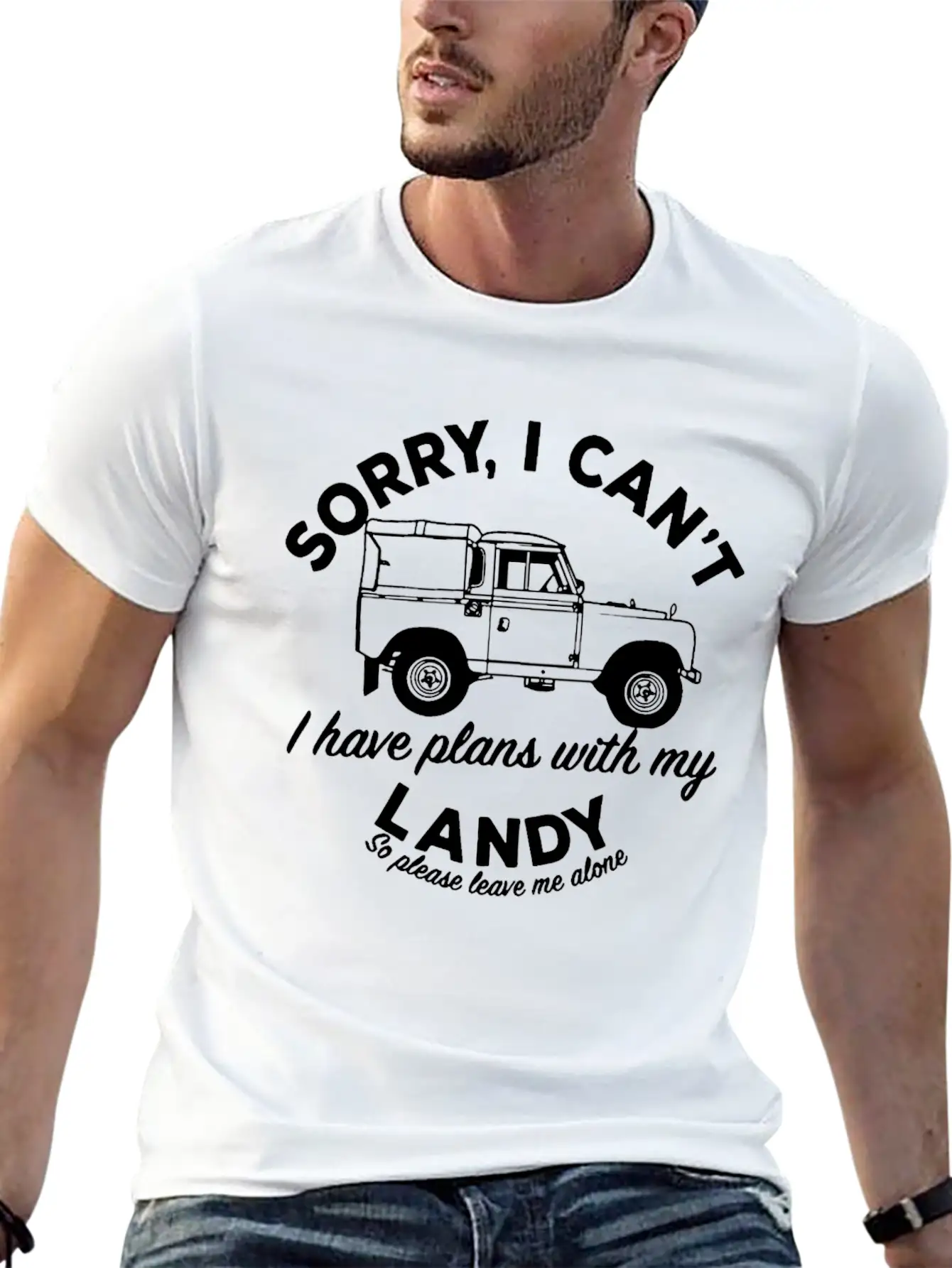 Mens Sorry I Can't Plans With My Landy Breathable Graphic T-Shirt – Perfect For Casual Days