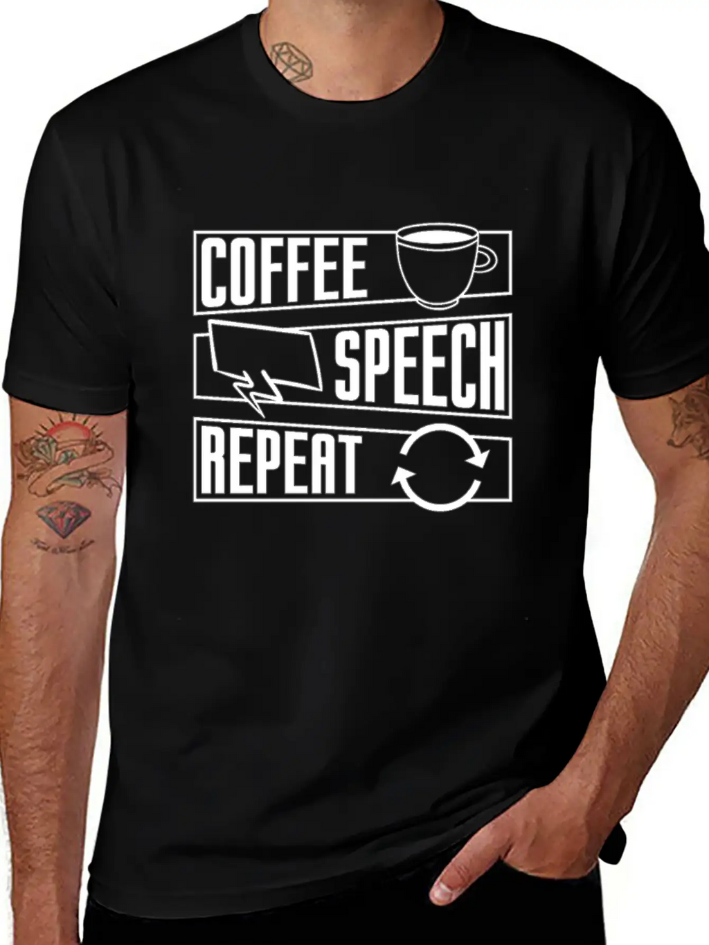 Mental Health Coffee Speech Repeat Anxie Anxiety Timeless Short Sleeve Tee – Comfy And Minimalist Design