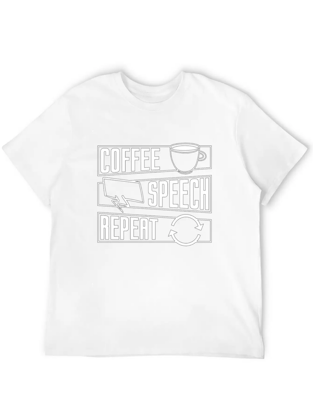 Mental Health Coffee Speech Repeat Anxie Anxiety Timeless Short Sleeve Tee – Comfy And Minimalist Design