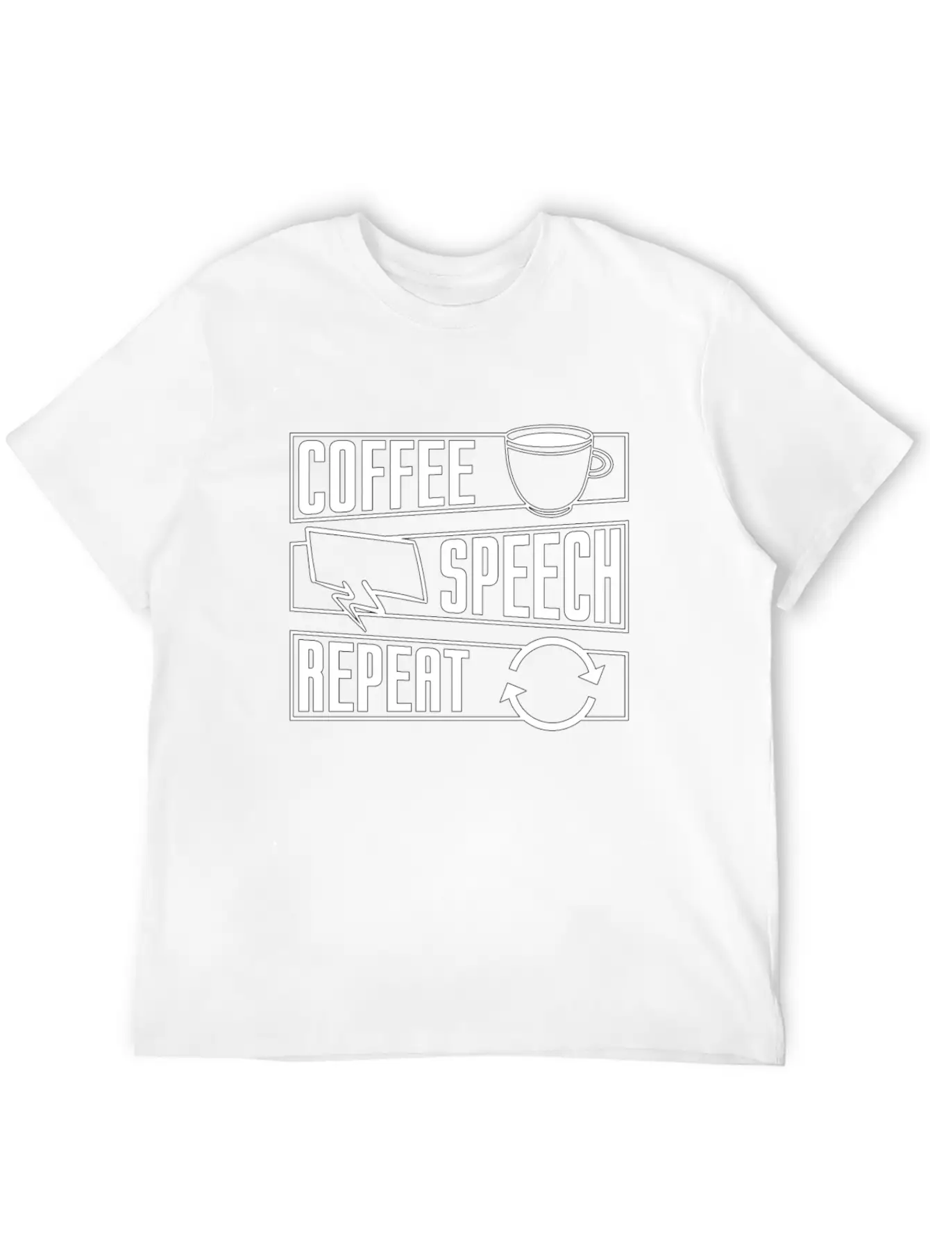 Mental Health Coffee Speech Repeat Anxie Anxiety Timeless Short Sleeve Tee – Comfy And Minimalist Design