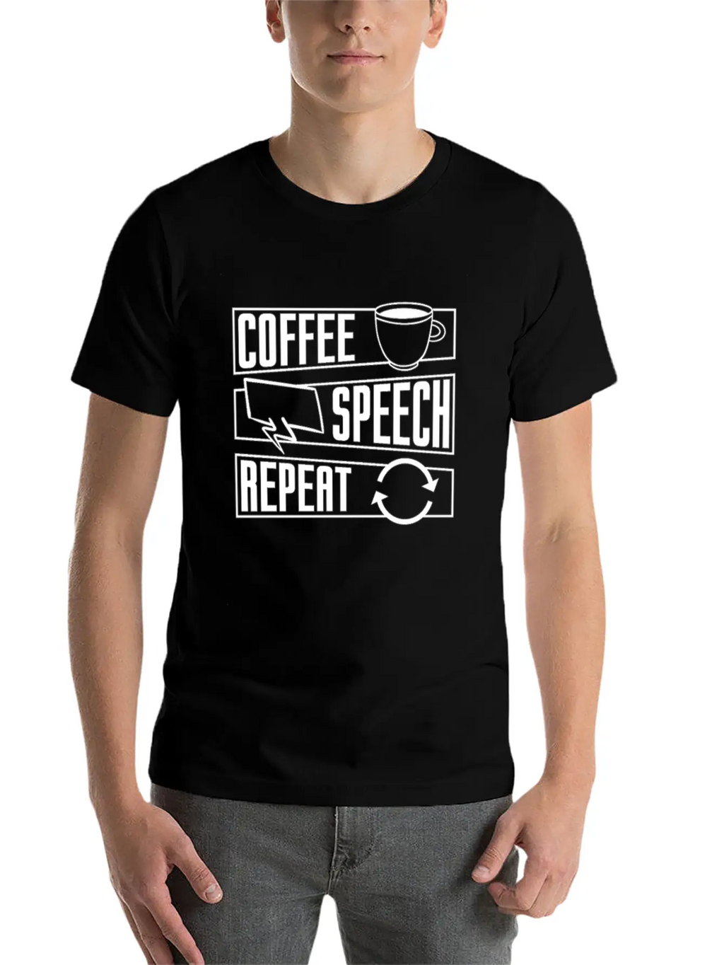 Mental Health Coffee Speech Repeat Anxie Anxiety Timeless Short Sleeve Tee – Comfy And Minimalist Design