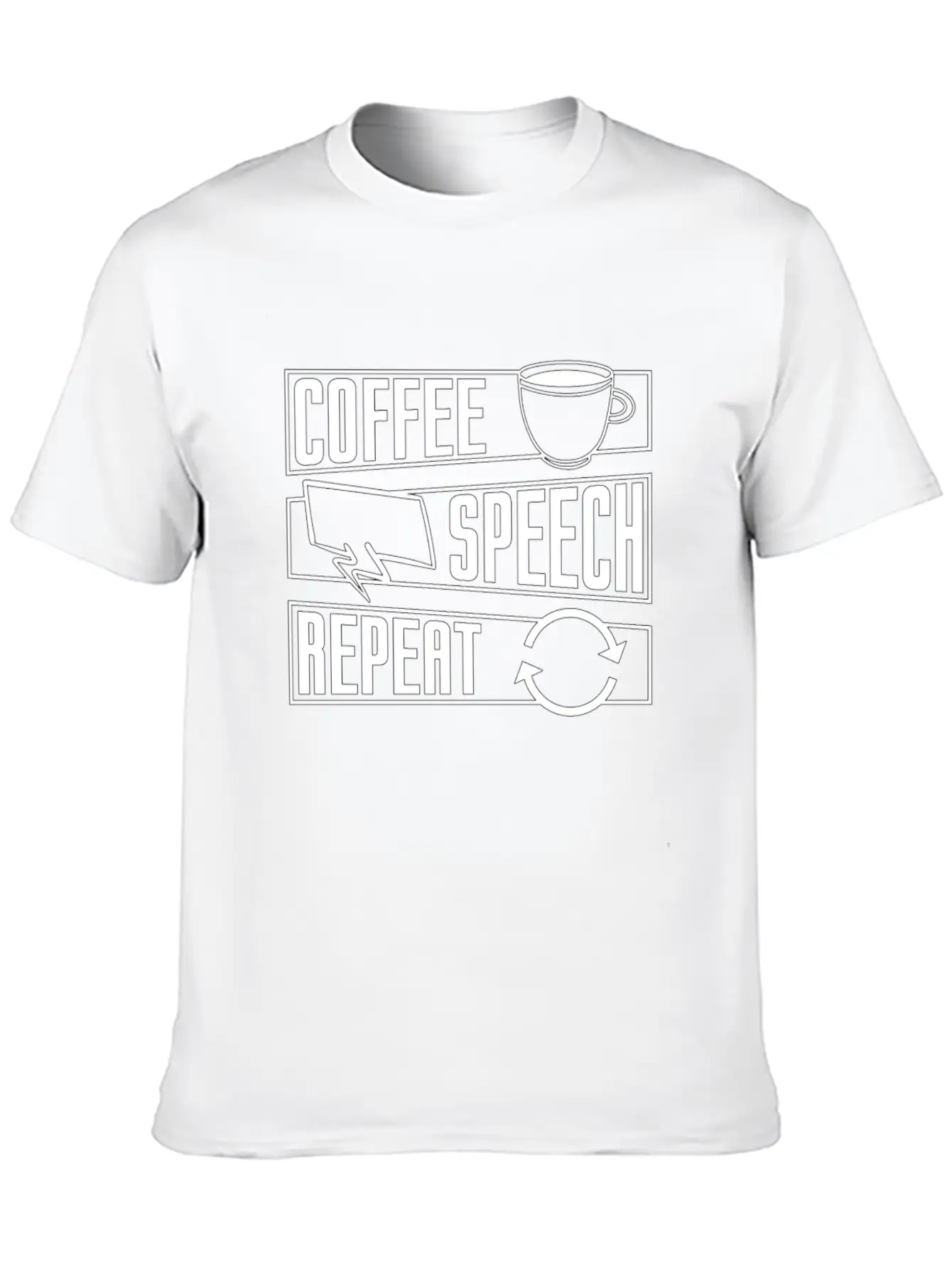 Mental Health Coffee Speech Repeat Anxie Anxiety Timeless Short Sleeve Tee – Comfy And Minimalist Design