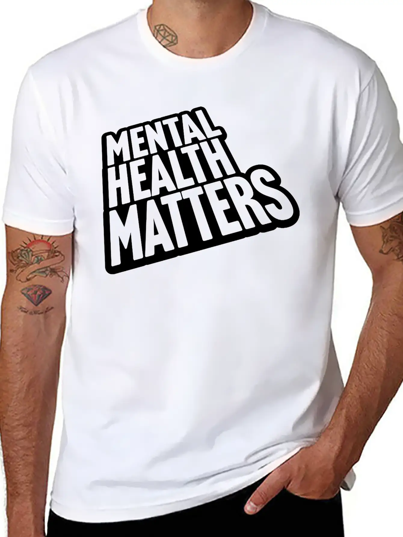 Mental Health Matters Quote Basic Graphic T-Shirt – Daily Comfort In Soft Cotton