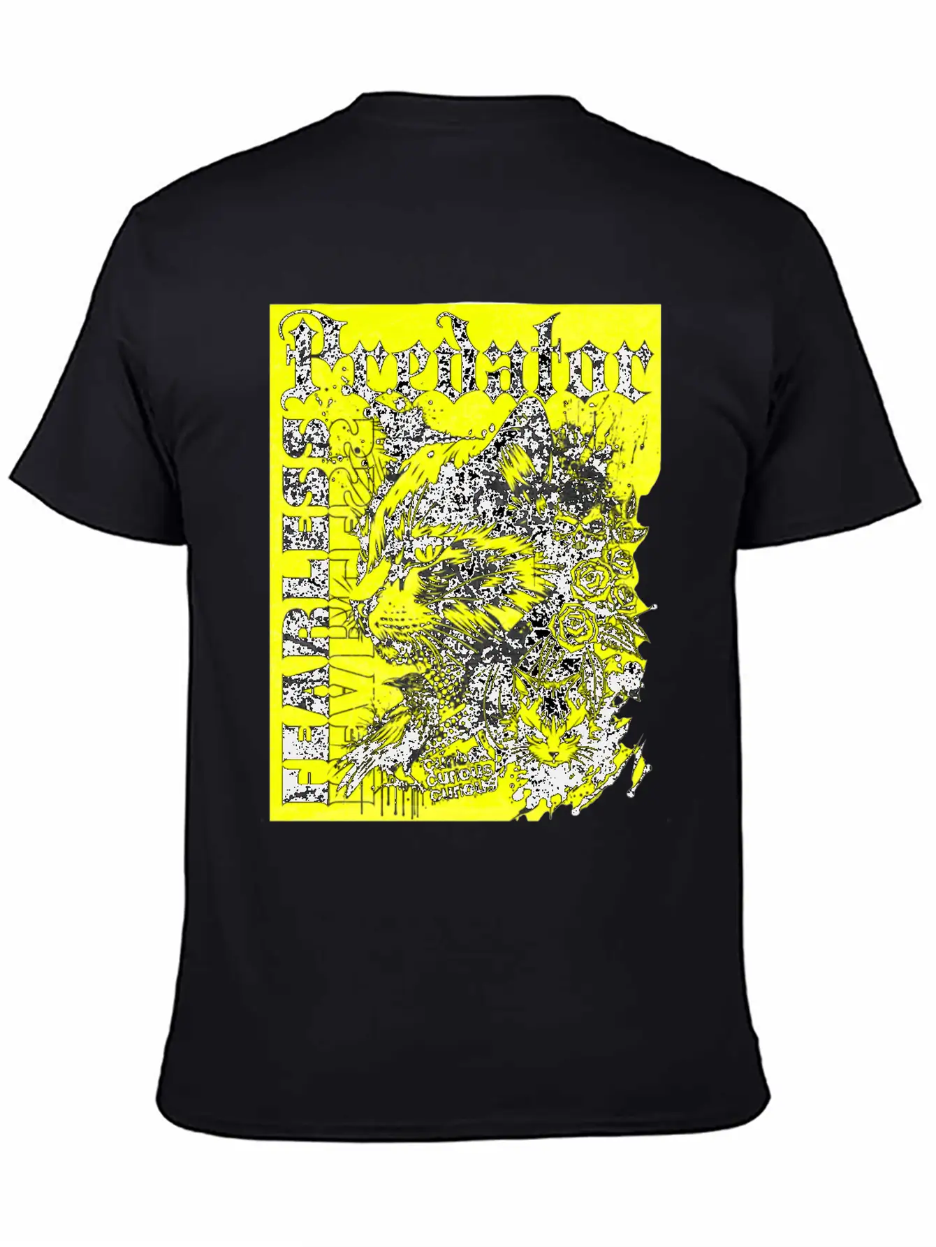 Meow Predator Fearless Cat Breathable Graphic T-Shirt – Perfect For Casual Days