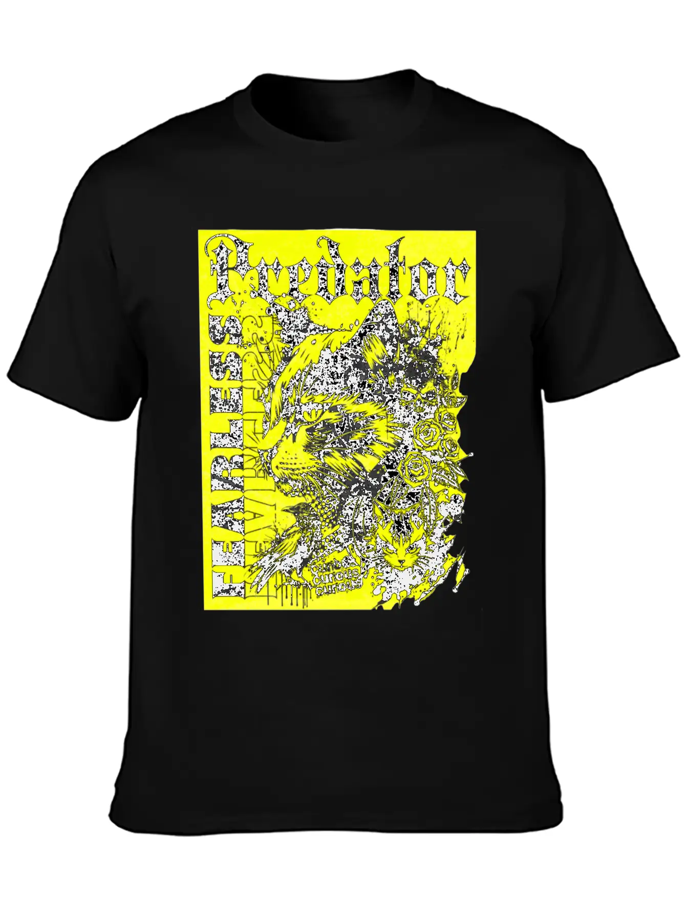 Meow Predator Fearless Cat Breathable Graphic T-Shirt – Perfect For Casual Days