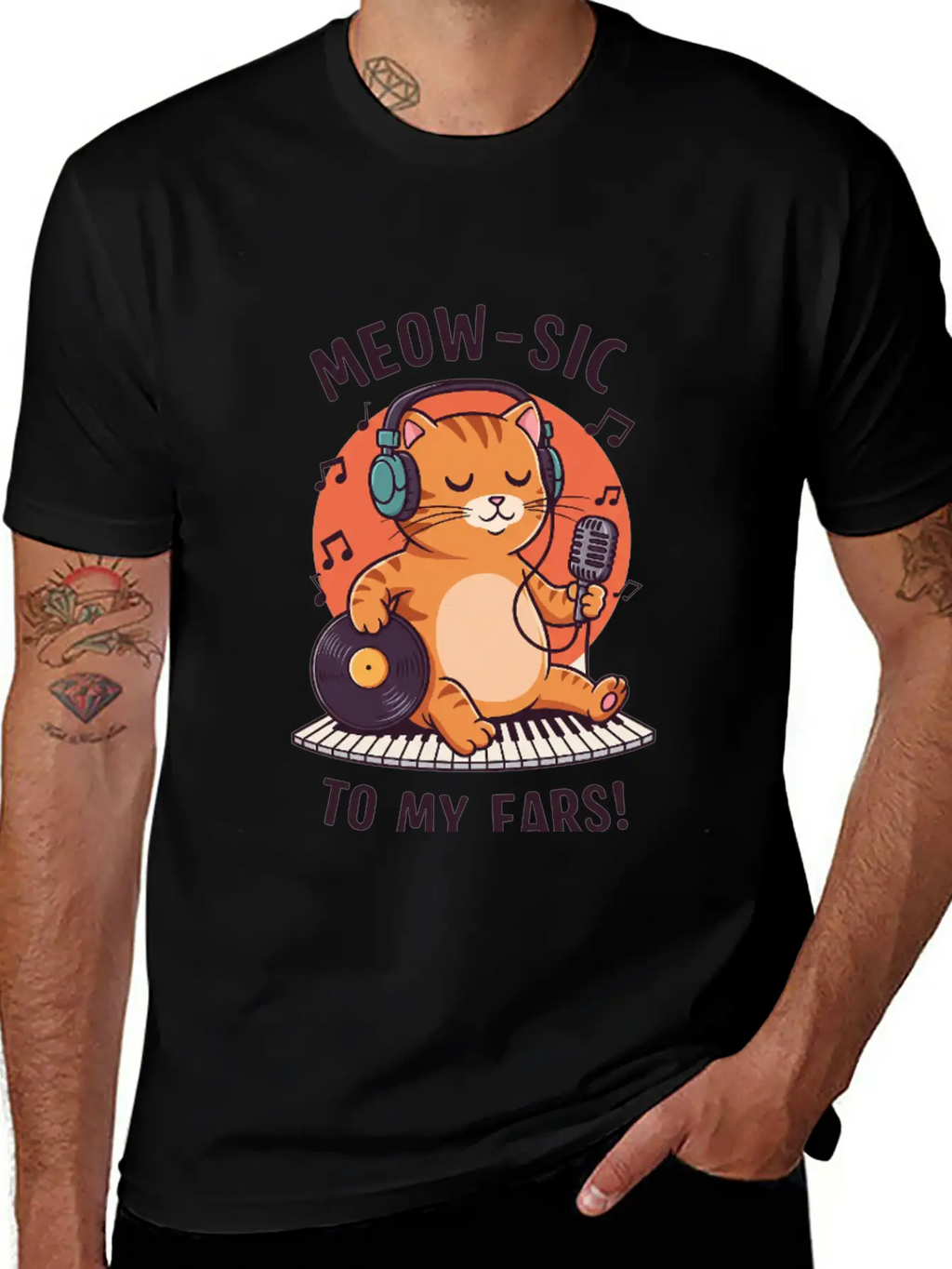 Meow-sic To My Ears Classic Cotton Tee – Unisex Comfort For Any Season