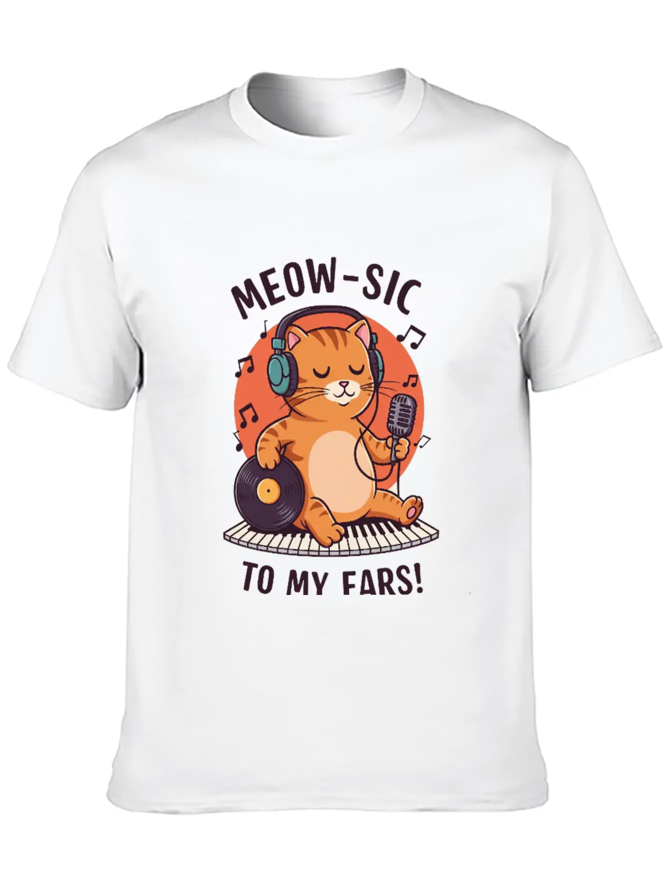Meow-sic To My Ears Classic Cotton Tee – Unisex Comfort For Any Season