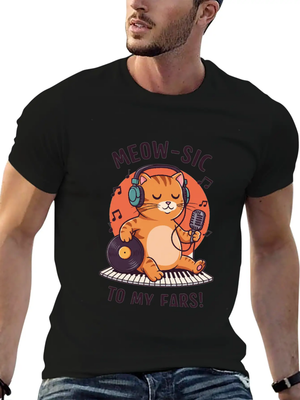 Meow-sic To My Ears Classic Cotton Tee – Unisex Comfort For Any Season