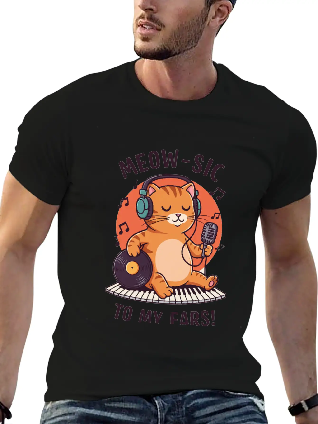 Meow-sic To My Ears Classic Cotton Tee – Unisex Comfort For Any Season