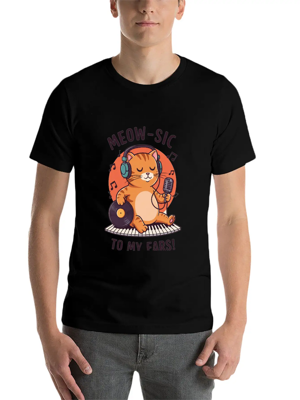 Meow-sic To My Ears Classic Cotton Tee – Unisex Comfort For Any Season