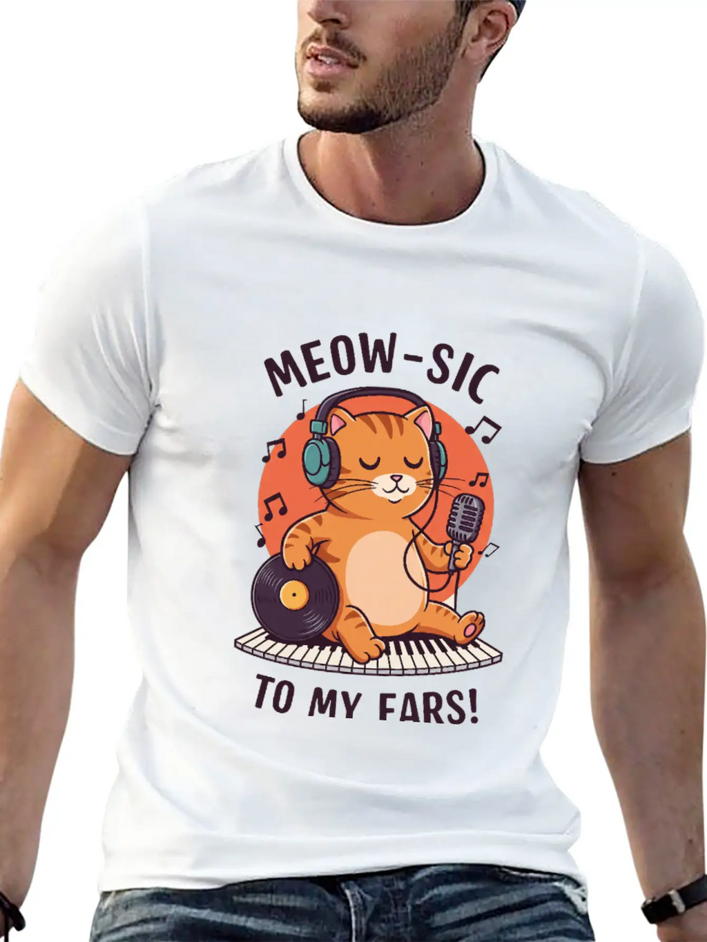 Meow-sic To My Ears Classic Cotton Tee – Unisex Comfort For Any Season